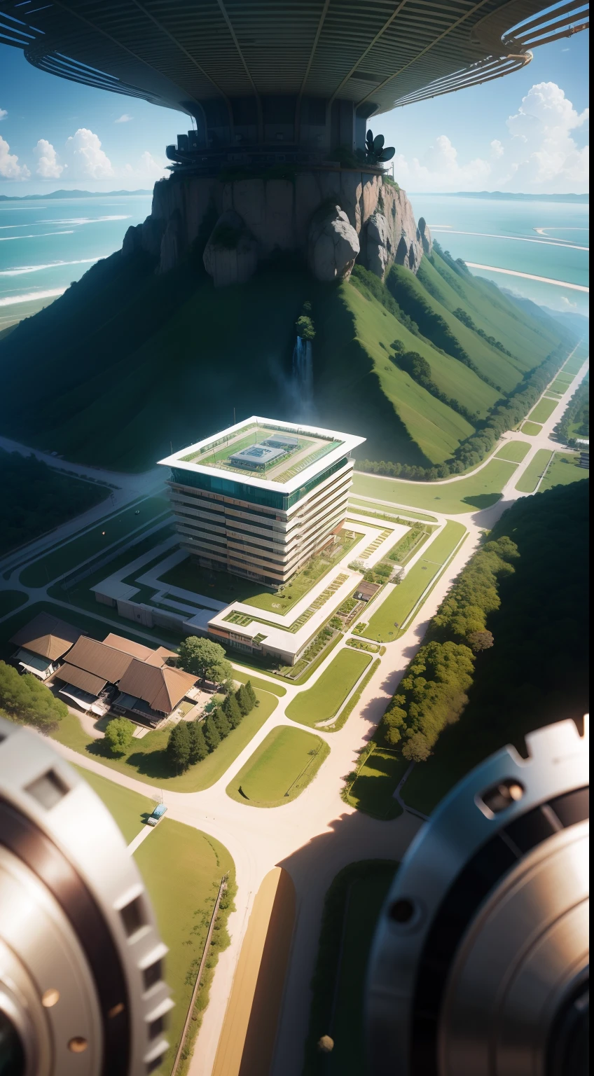 "Serui City in Papua, with anime-inspired graphics, showcasing high detail and the best quality. Capturing the essence of photography, this artwork beautifully portrays the play of light and shadows in a close-up perspective."