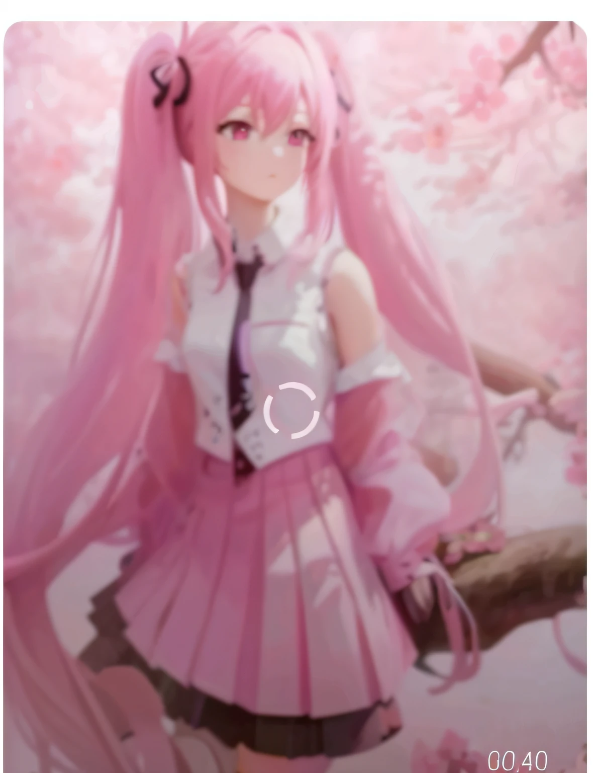 Anime girl with pink hair and tie sitting in a flower field, Anime style. 8K, animeaesthetic, trending on pixiv, madoka kaname, pink twintail hair and cyan eyes, seasons!! : 🌸 ☀ 🍂 ❄, nightcore, Pink girl, Photorealistic anime, anime wallaper, sakura petals around her, anime art style