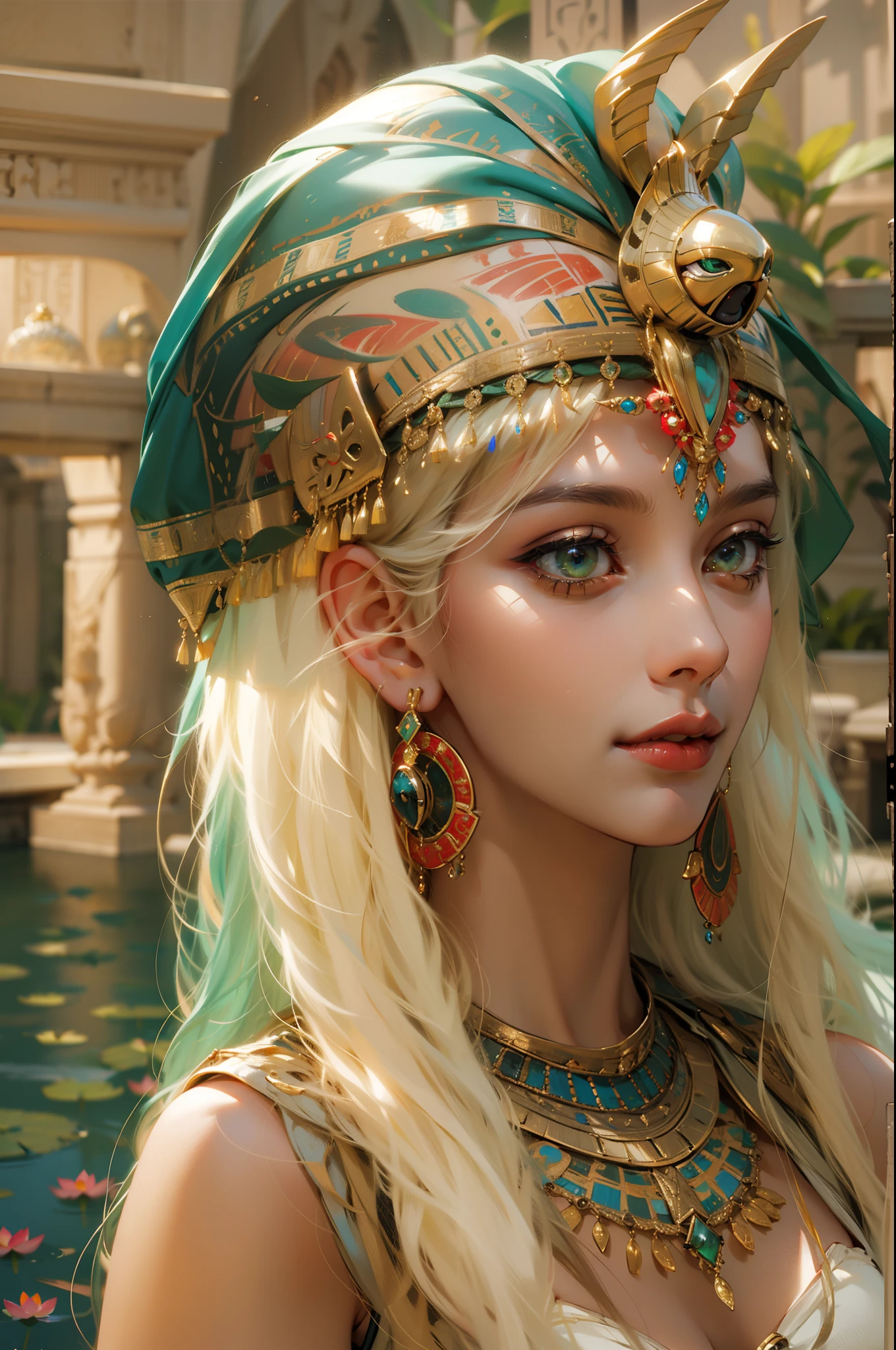 Beautiful woman in intricate Retro Vintage Boho Outfit