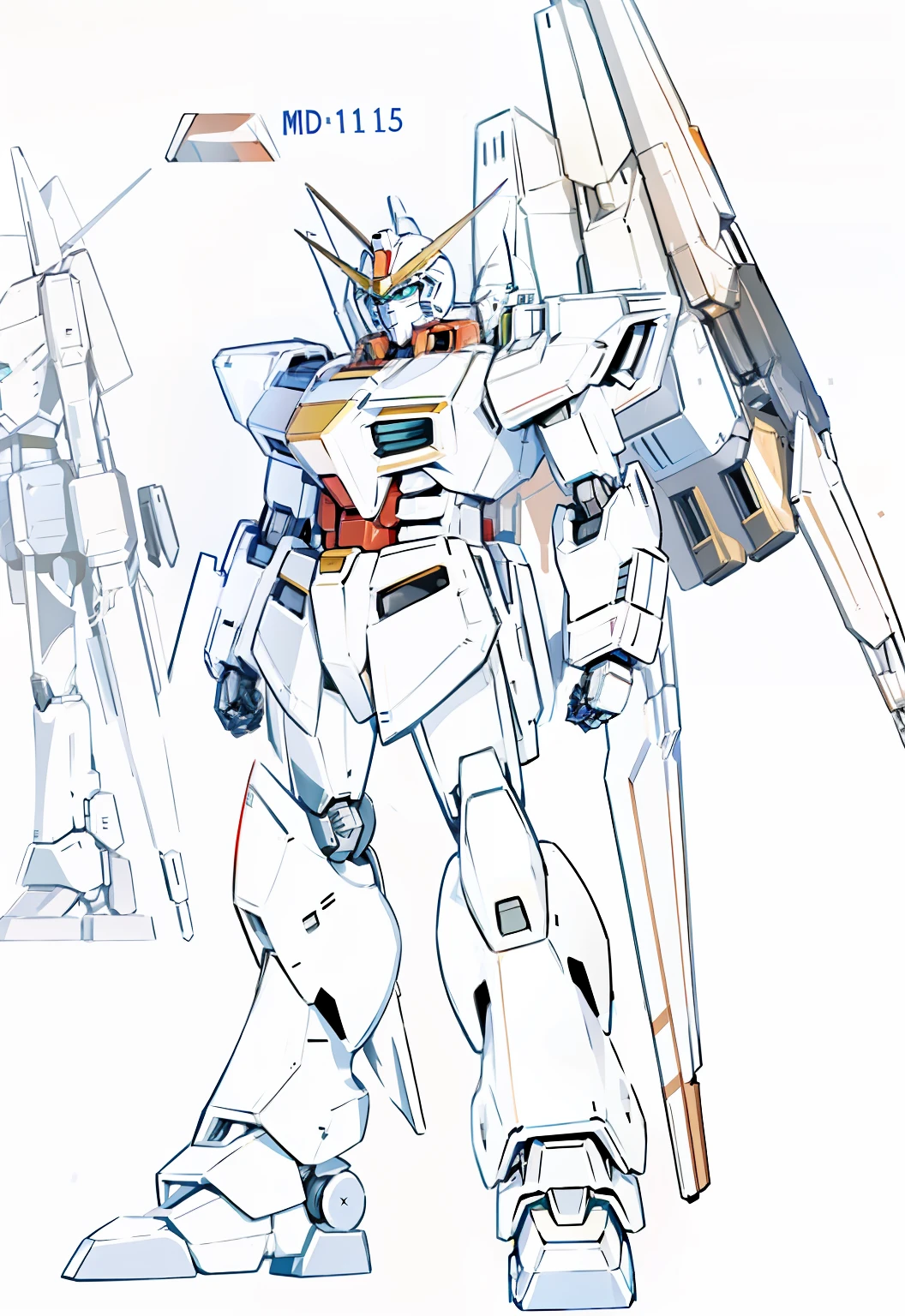 Diagram of a robot standing next to a tall pole, Extreme Gundam, gundam is windmill shaped, Mobile Suit, style of macross, gundam style, Gundam armor, gundam wing style armor, Fax - 9 1 / 1 2 5, Gundam Robot, vf-1s jetfire, anime large mecha robot, robotech styling, Mobile Suit Gundam