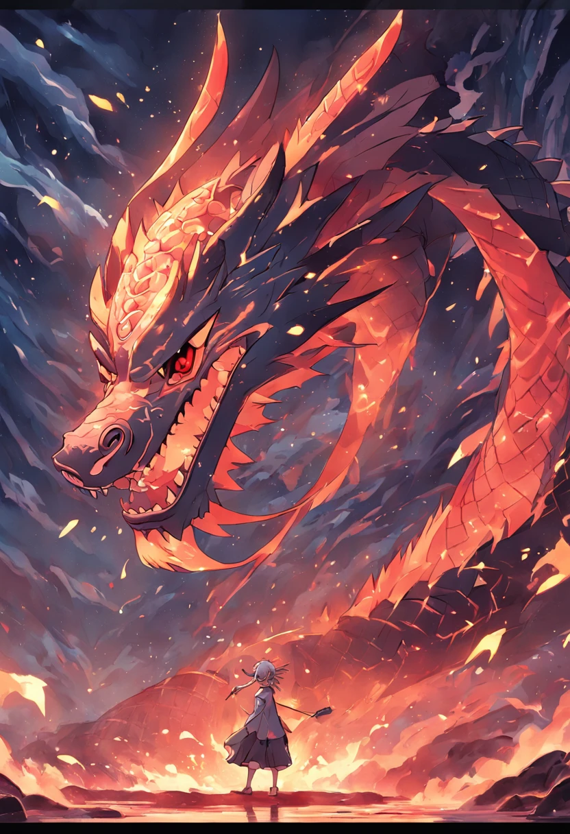 Draw a fusion of Venom, fireball and lightning。Mount Fuji in the background