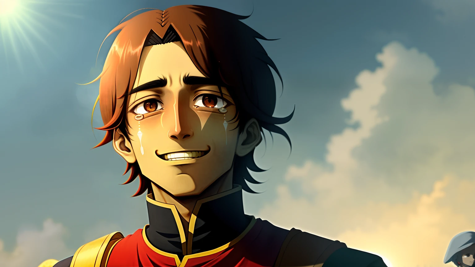 Gaji suddenly jumped up from the spot，In the haze of tears, his eyes burst into dazzling light，His face flushed with excitement