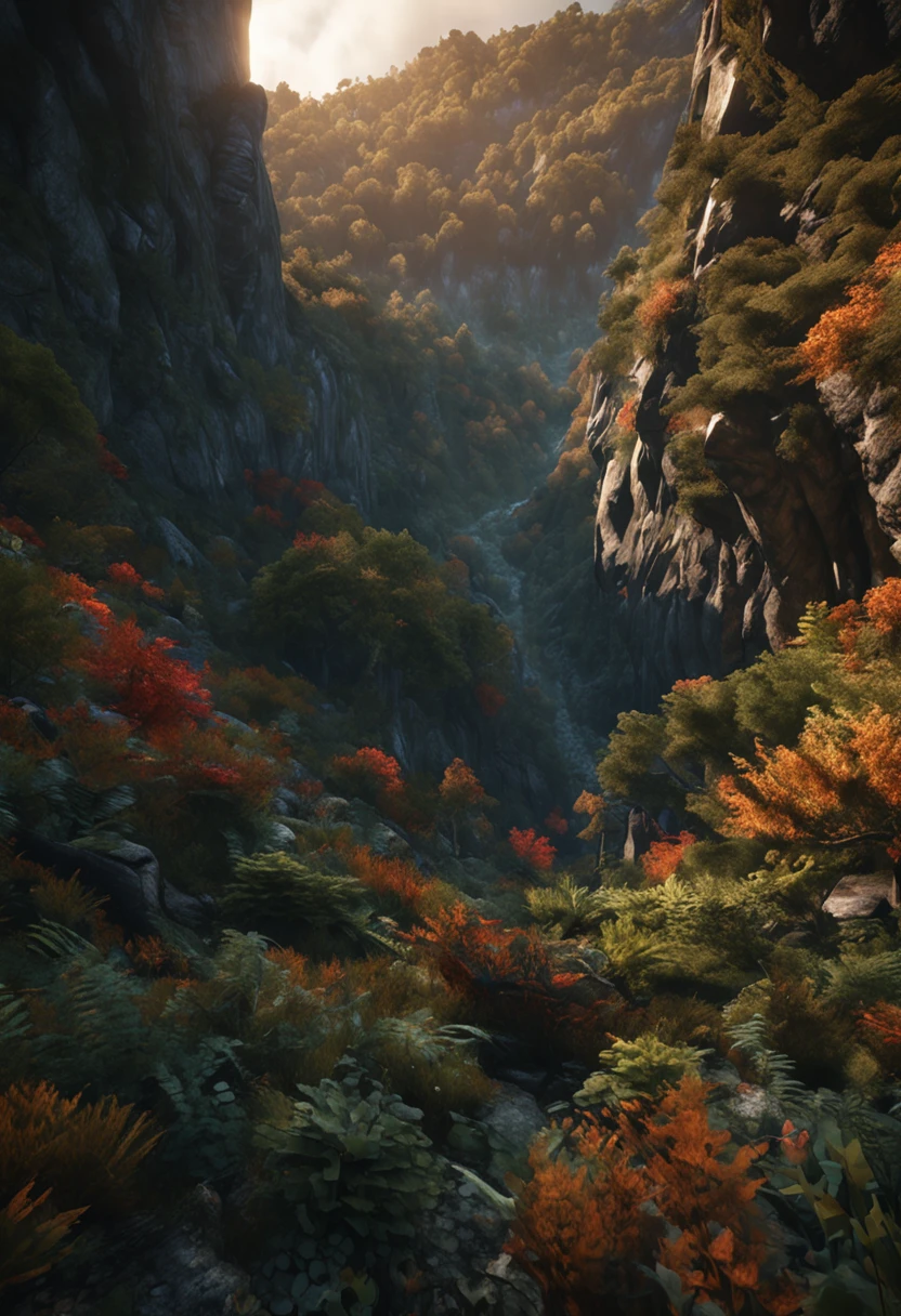 (Dark magic:1.2), (Grim:1.1) forest, alps, (Intricate details), (ultra - detailed), 8k hdr, high detal, A lot of detail, High quality,dingdall effect (Colored:1.3)