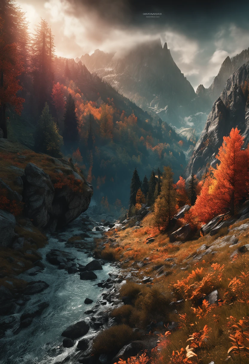 (Dark magic:1.2), (Grim:1.1) forest, alps, (Intricate details), (ultra - detailed), 8k hdr, high detal, A lot of detail, High quality,dingdall effect (Colored:1.3)