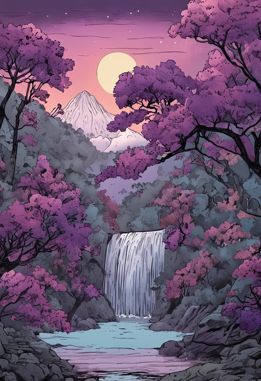The incense burner produces purple smoke,Look at the waterfall hanging maekawa from afar。The stream plummeted 3,000 feet,It is suspected that the Milky Way fell for nine days。