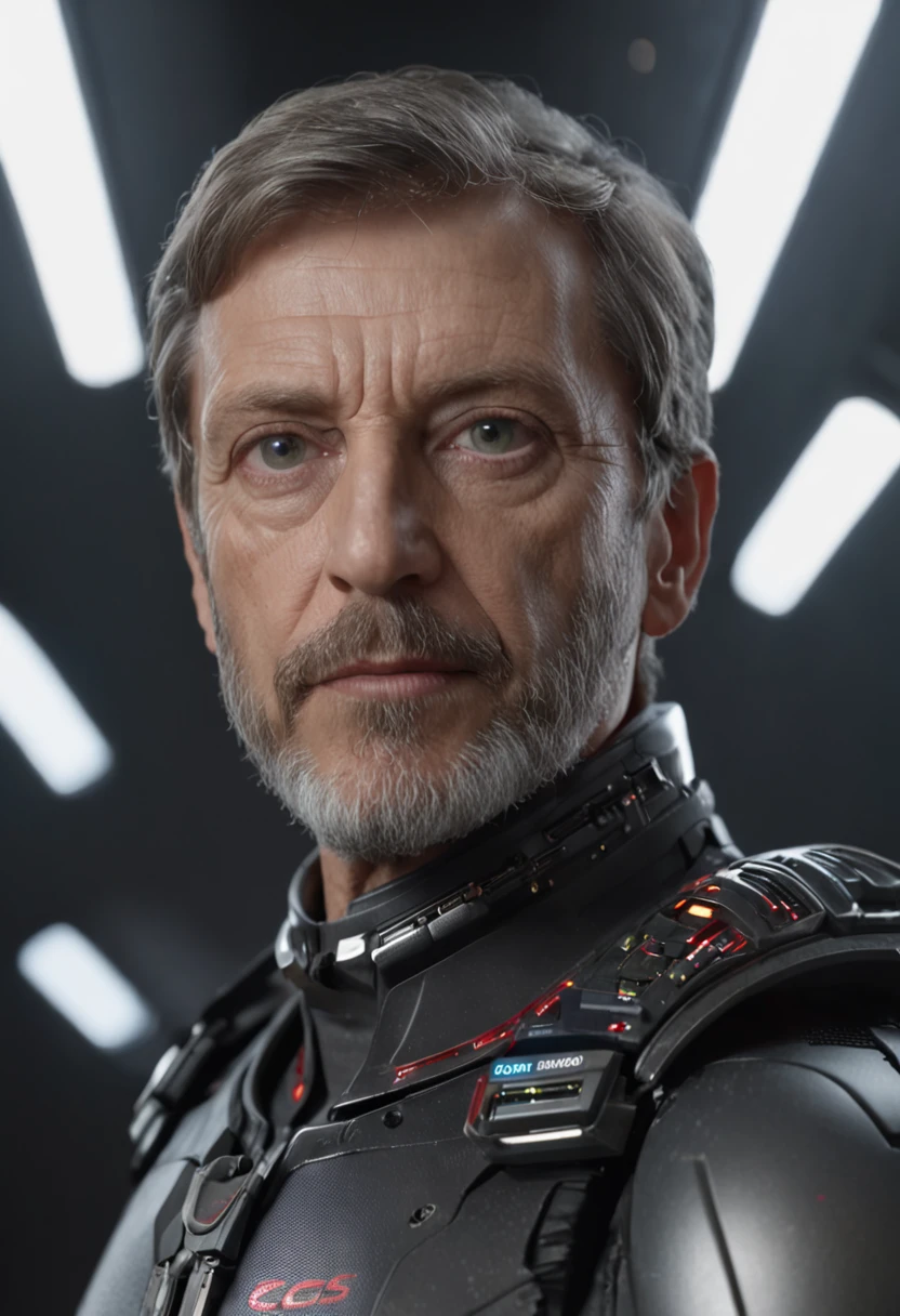 (((um homem))), master part, extremamente detalhado, melhor qualidade, With biomechanical suits, (metal skin with electronic circuits: 1.2), extremamente detalhado, intricate with lights and luminous electronic circuits, (como Dr. Gregory House:1.4). (8k, qualidade superior, melhor qualidade, obra-prima, altamente detalhado: 1.2), (de meio corpo:1.3)