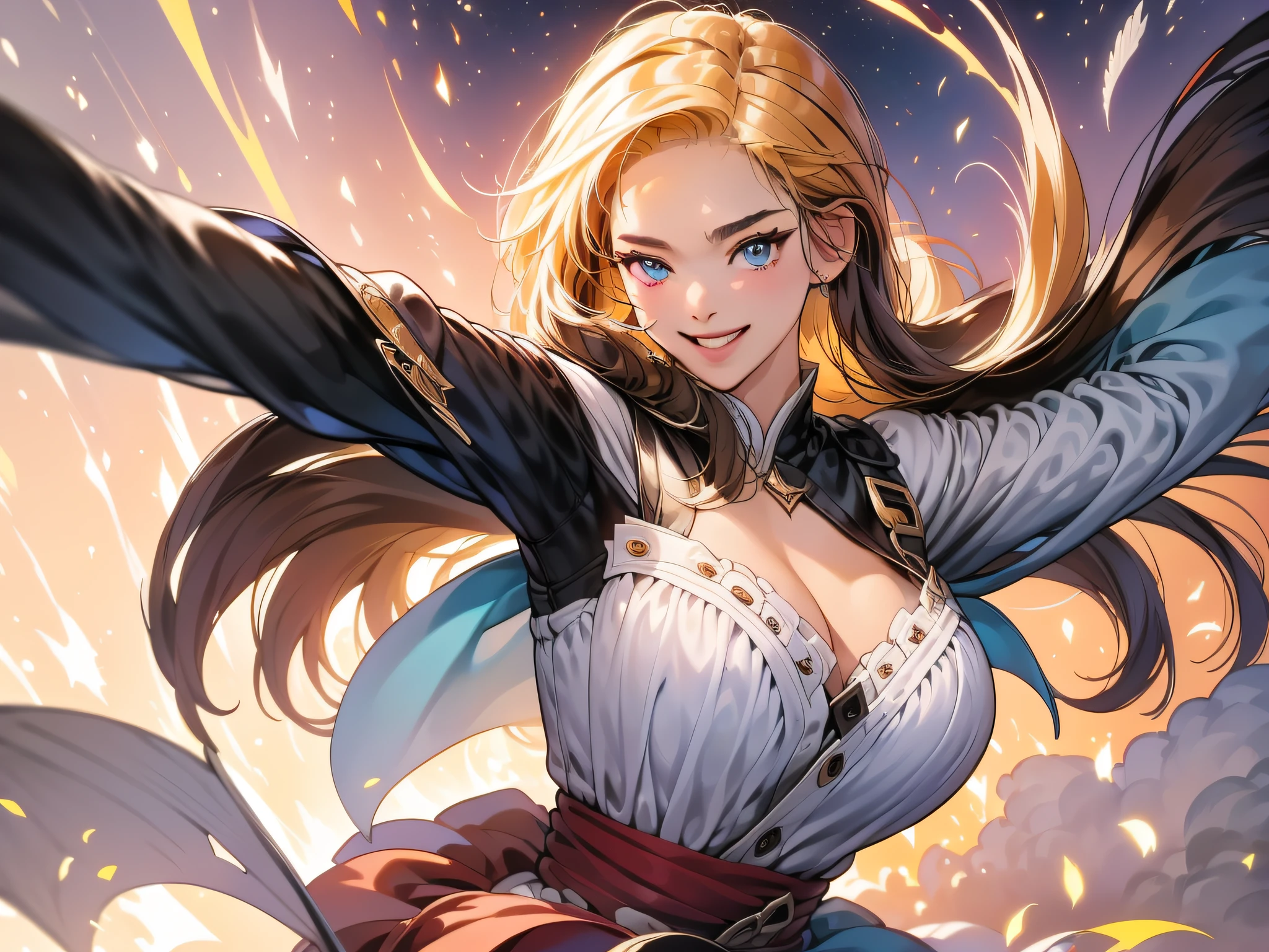 masterpiece、top-quality、(1girll)、独奏、dynamic ungle、dynamicposes、colourfull、Perfect Face、Perfect Hands、Superhero Landing、buliding、nighttime scene、lensflare、effect、Magical Effects