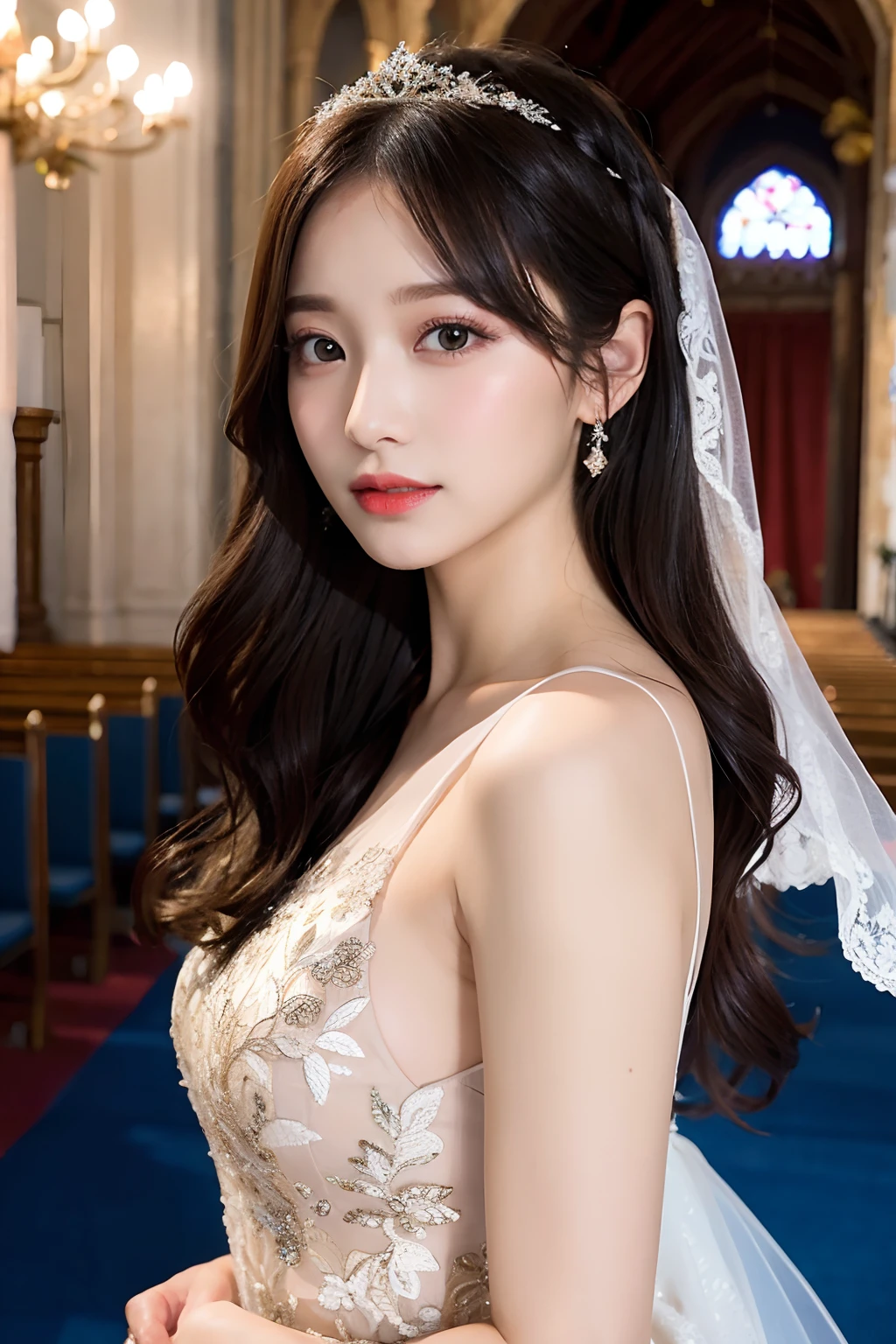 Luxury Prom Dresses、tiarra、veils、Wedding in the church
