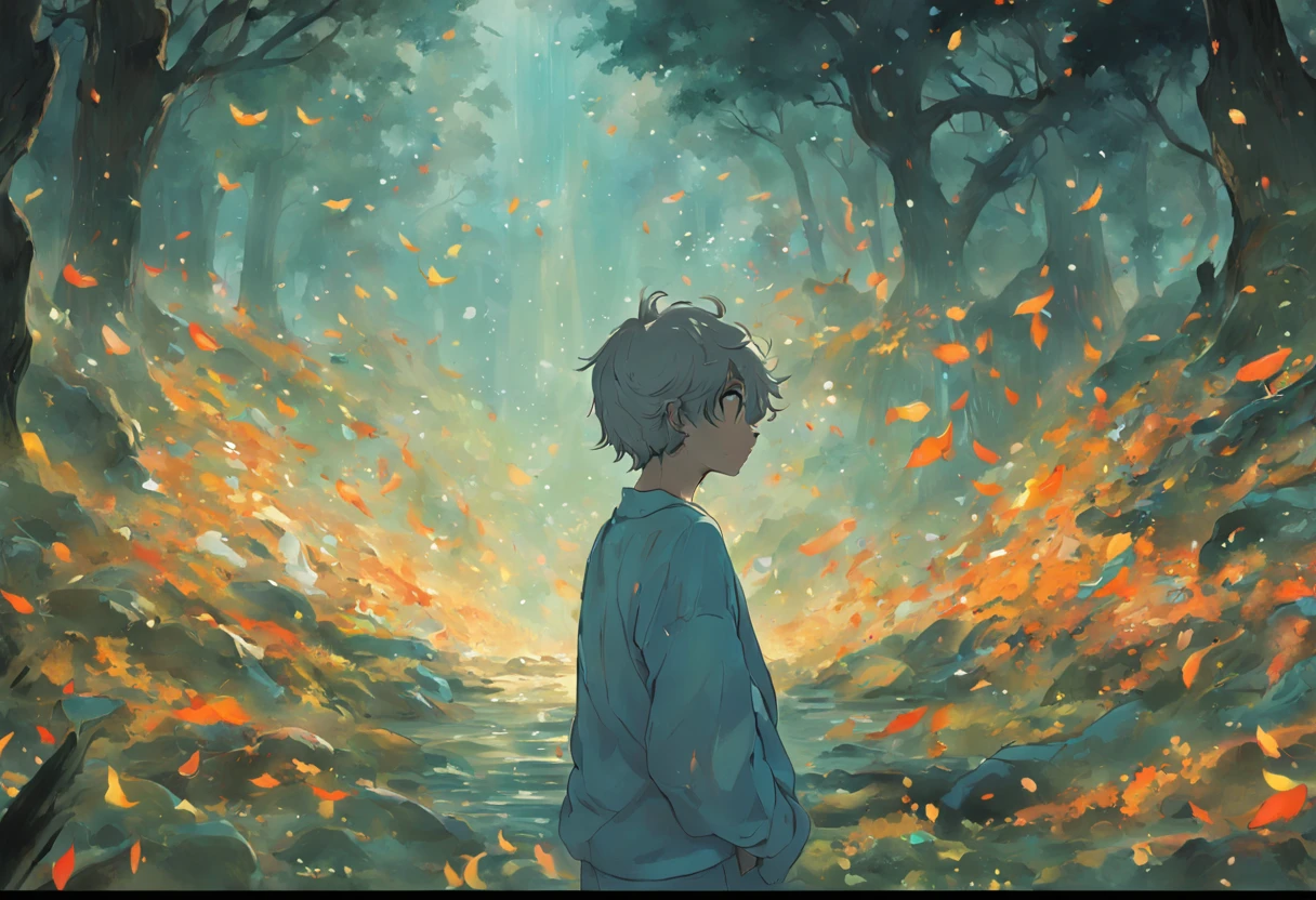 an image depicting Seneca in a quiet garden, cercado por espelhos antigos. He's looking at his own reflection., symbolizing the importance of self-knowledge and self-evaluation in Stoic philosophy. Cada espelho representa uma faceta diferente de sua personalidade e conhecimento. The scene evokes the idea that looking within yourself is the first step to achieving inner peace.