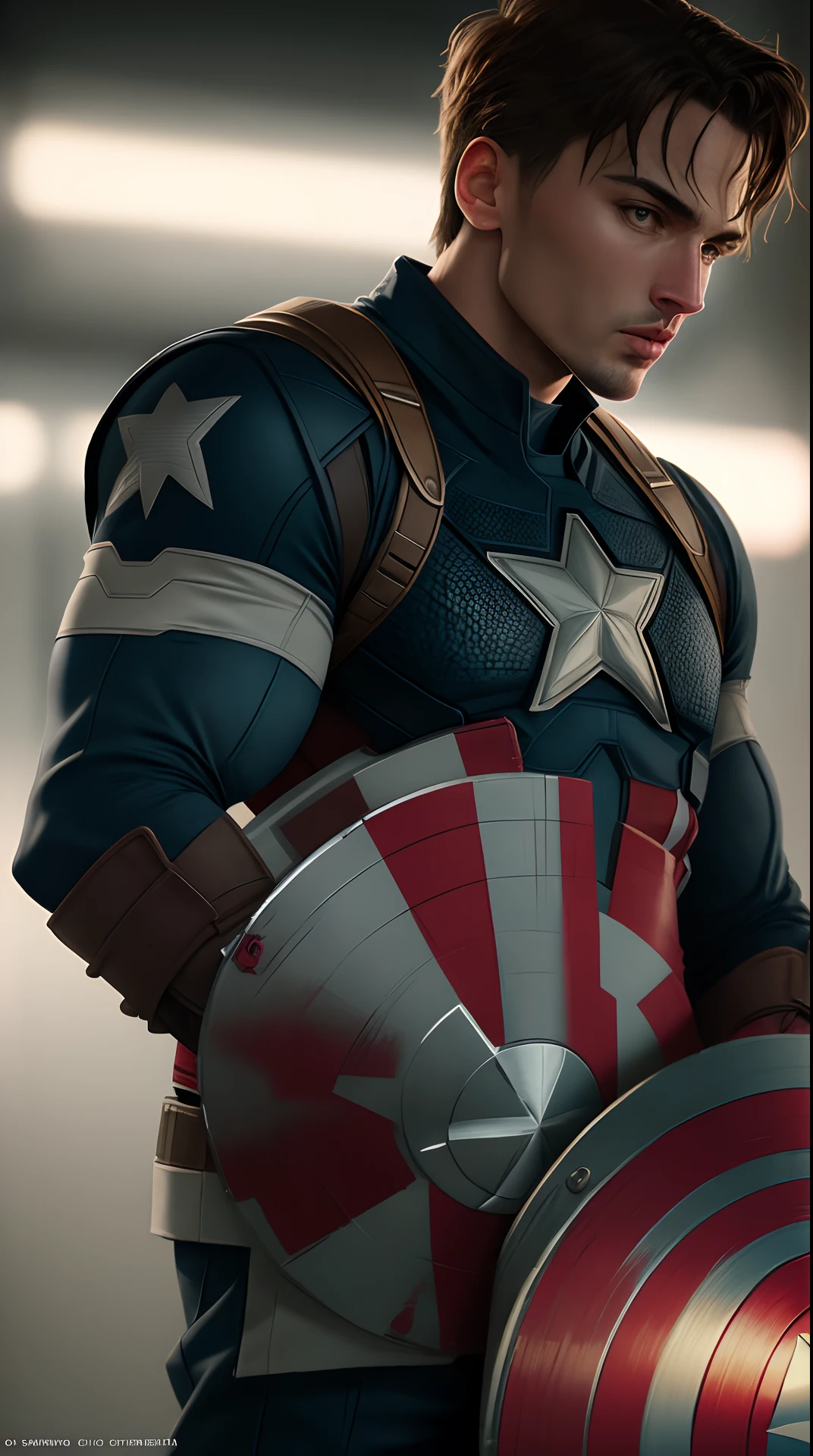 . .Tarantino style Kobe Bryant as Captain America 8k，k hd，detail in face，detail in face，eye detailed，Suit details，Marvel and DC style，Ultra photo realsisim，+ Cinema lenses + dynamic compositions，incredibly detailed，Sharpen，the detail +superbly fine details+Night of lights+perfectionism+award winning realism（（moody light））