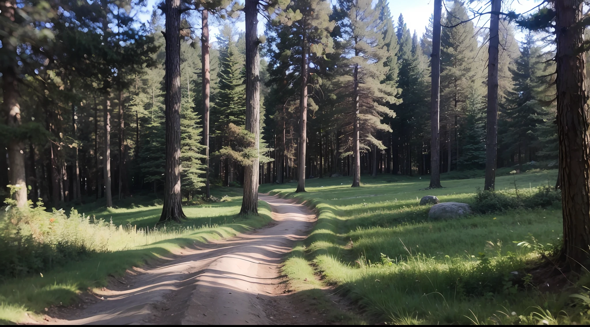 Grass in the forest、Very realistic, photograph, One-person viewpoint, Super Detail, high details, High quality, in 8K