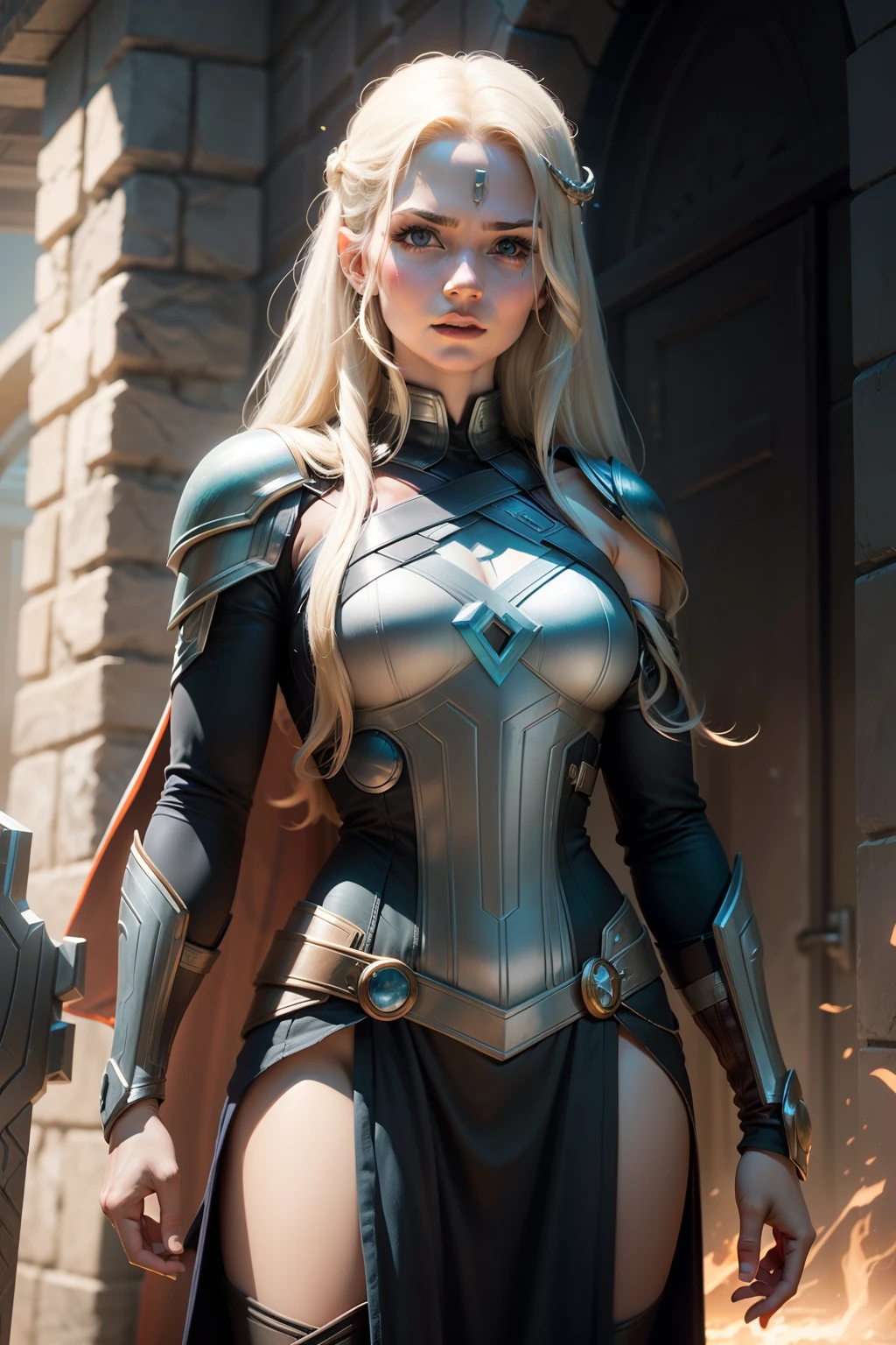 Thor Girl, also known as Tarene, is a Marvel Comics character. She is an Asgardian goddess from Marvel mythology and possesses powers similar to Thor's, wielding the hammer mjolnir, including thunder manipulation and superhuman strength. Tarene is an ally of the New Warriors and the Avengers, recognized for her Thor-inspired costume. Her journey takes her exploring her divine and mortal identity, facing cosmic challenges. Her compassionate personality and desire to do good set her apart, contributing to the richness of the Marvel universe.