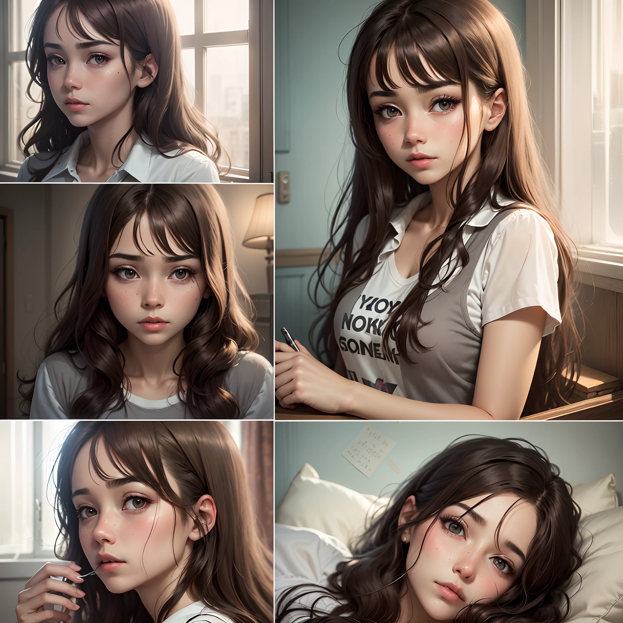 waking up, Monday morning, stress, woman, brown hair, grey eyes --auto --s2