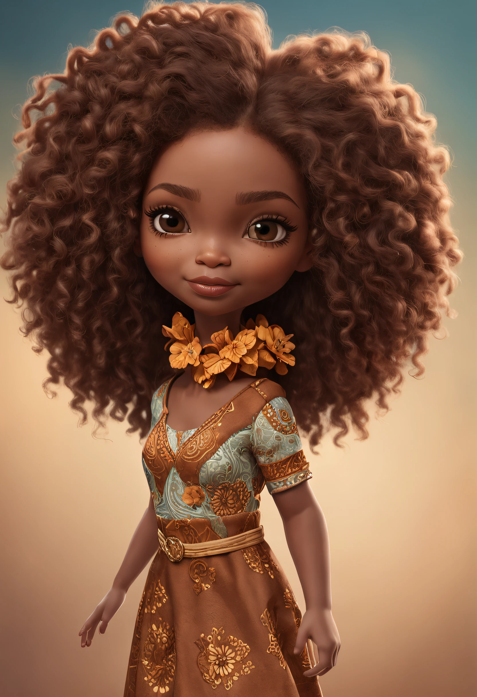 Chibi menina africana africana pele marrom:4, coffee color:2 queimado pelo sol, feliz de 15 anos pele preta:1 afro: 1.25 Estilo Pixar: 1.25 afro: 2.40 (((sozinho))) cabelos cacheados: 2.3, (corpo inteiro: 2.32) vestindo vestido floral sapato preto,, Hair messed up by the wind, desenho animado sentada numa rua da cidade, arte digital detalhada bonito, painting digital adorable, Cartoon style illustration, stylized digital illustration, stunning digital illustration, bela arte digital, arte de pintura digital dos desenhos animados, pintura digital dos desenhos animados 3D, Beautiful digital illustration, Arte infantil em Artstation, detailed digital illustration, arte digital detalhada, digital illustation, exquisite digital illustration, 8k, Chibi Digital | | | | | | | |