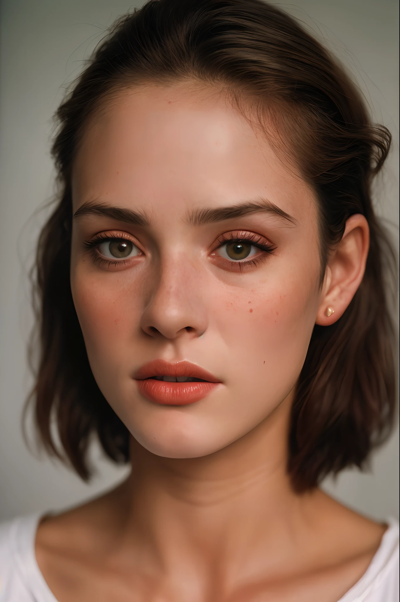 (Close-up, fotografia editorial de uma mulher de 21 anos), (Rosto altamente detalhado:1.4) (sorrir:0.7) (fundo dentro escuro, Moody, estudo privado:1.3) Pov, Directed by: Lee Jeffries, Nikon D850 |, filme fotografia de stock ,4 Kodak Portra 400 ,camera f1.6 lentes ,cores ricas ,hyper realistic ,textura realista, dramatic lighting , cinestill 800,