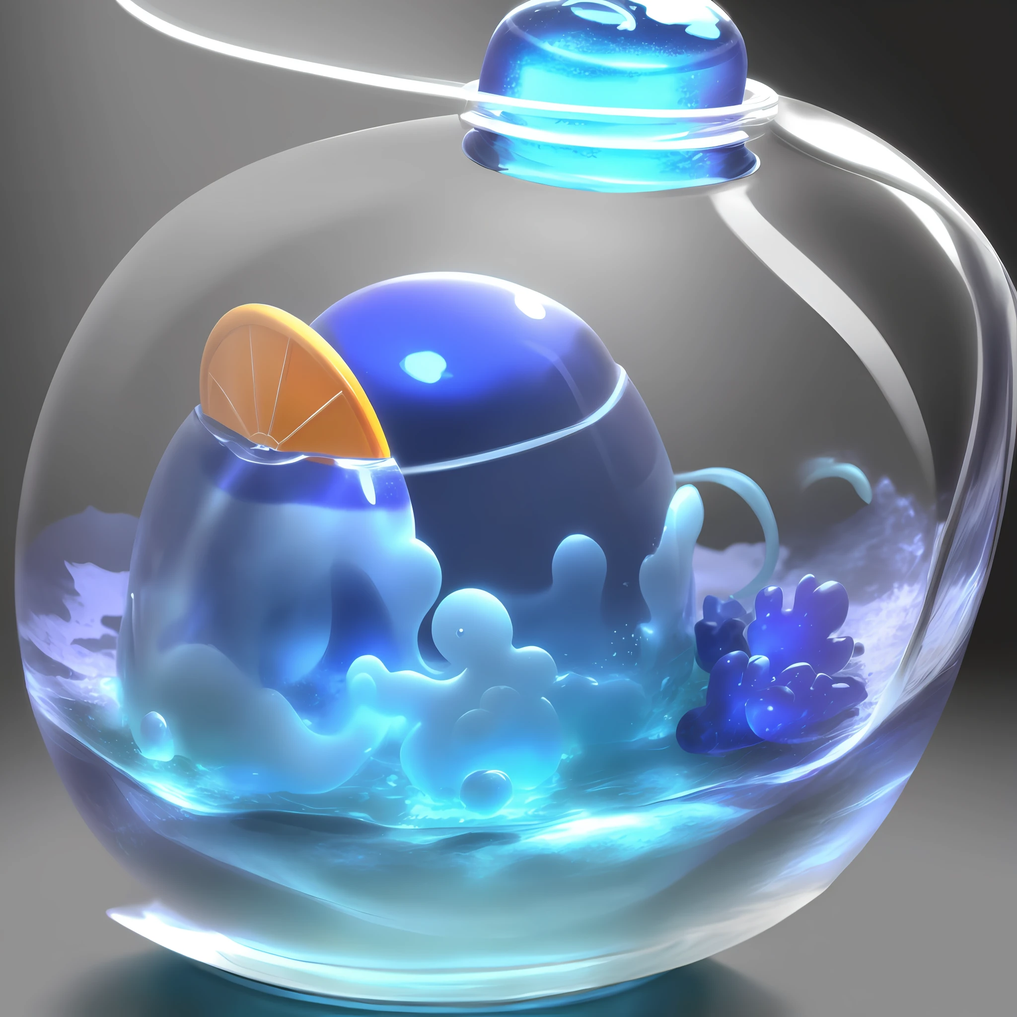 Blue jelly made male transparent