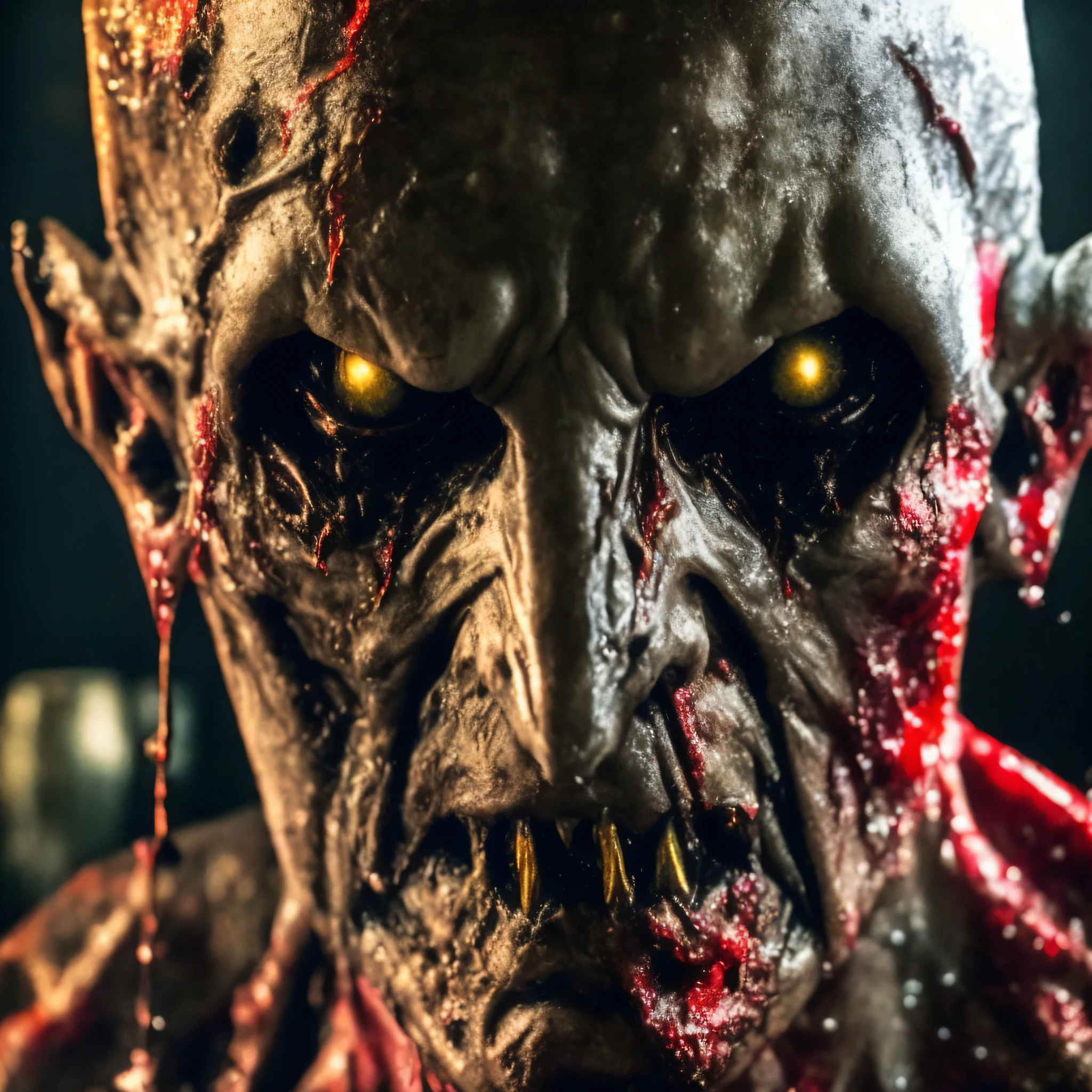 satanic monster, sub surface scattering, shiny wet skin, bleeding eyes