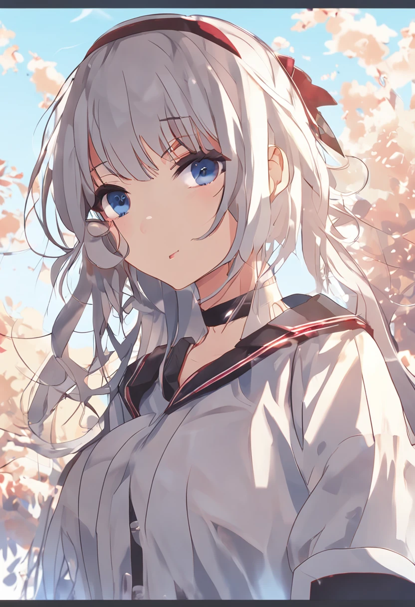 anime girl with blue eyes and a white shirt, anime style portrait, anime moe art style, In an anime style, Portrait of an anime girl, anime portrait of shiina ringo, Flat anime style shading, inspired by Ma Yuanyu, anime style character, Hinata Hyuga, an anime girl, anime portrait, In anime style, mitsumayo, young anime girl,Cute,A sexy,large full breasts,
