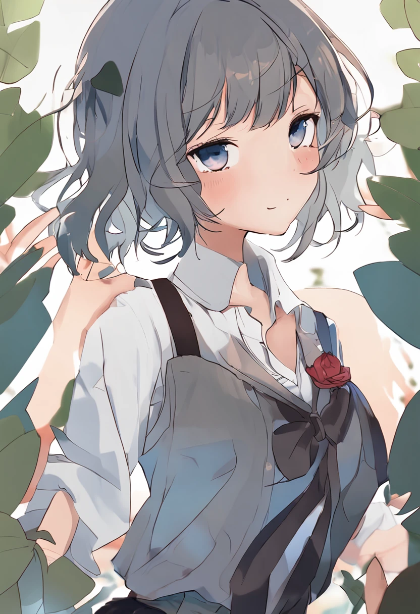 anime girl with blue eyes and a white shirt, anime style portrait, anime moe art style, In an anime style, Portrait of an anime girl, anime portrait of shiina ringo, Flat anime style shading, inspired by Ma Yuanyu, anime style character, Hinata Hyuga, an anime girl, anime portrait, In anime style, mitsumayo, young anime girl,Cute,A sexy,large full breasts,