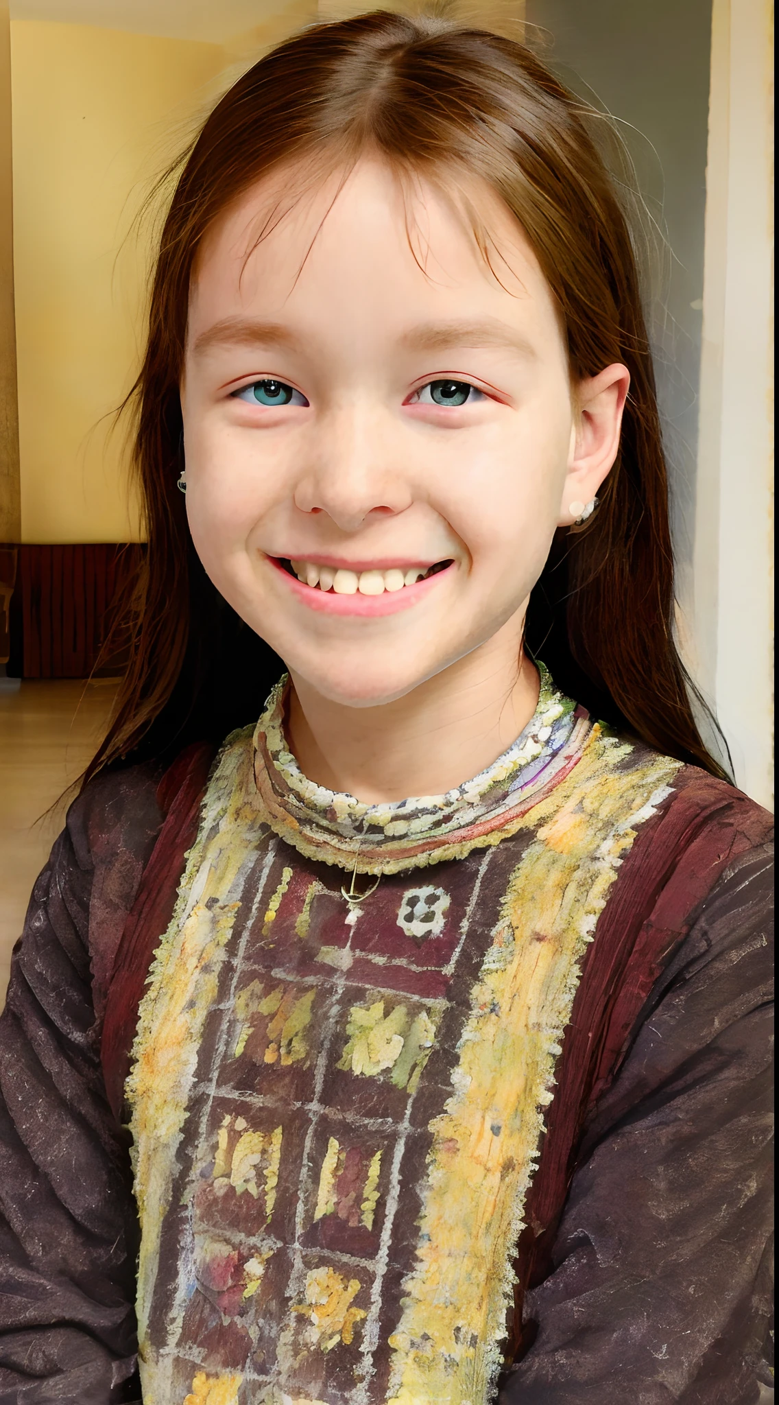 (((-yeld Brsh girl ))), British with and square chin,na sala de aula, rosto Feliz