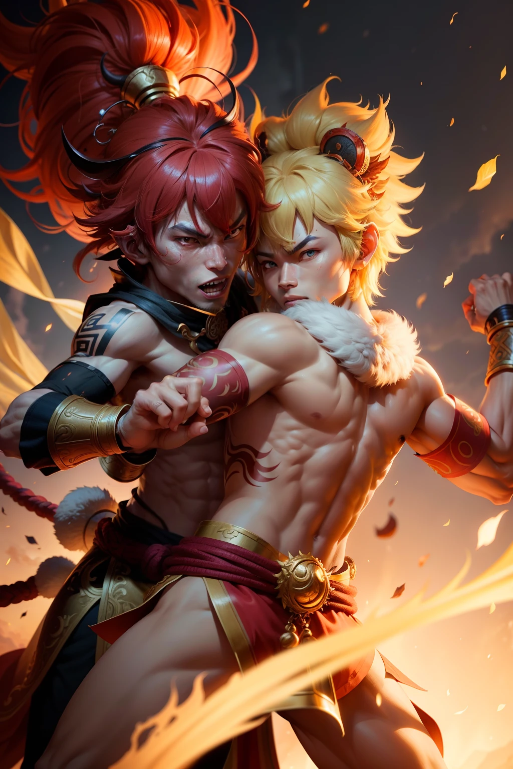 Sun Wukong and Wusong fight