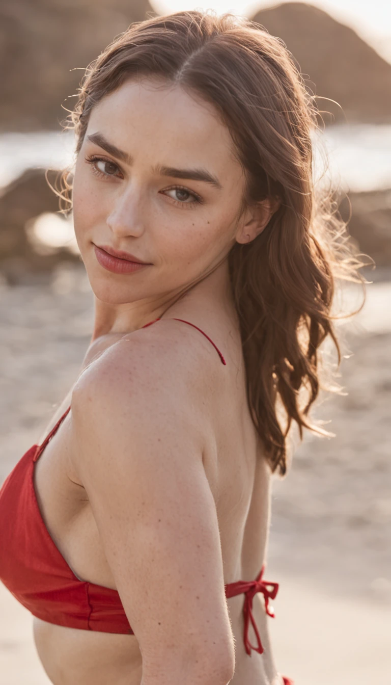 Emilia clarke, red bikini