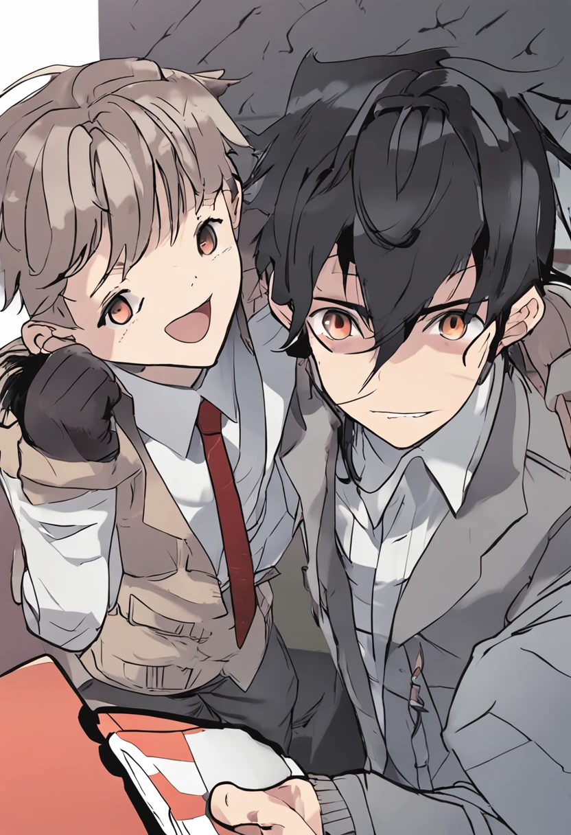 Anime for a , Close up, shocked, White shirt, Open mouth, Black eyes, Black Hair Color, color comic, manga color, color comic, colored manga panel, The background is stock market related