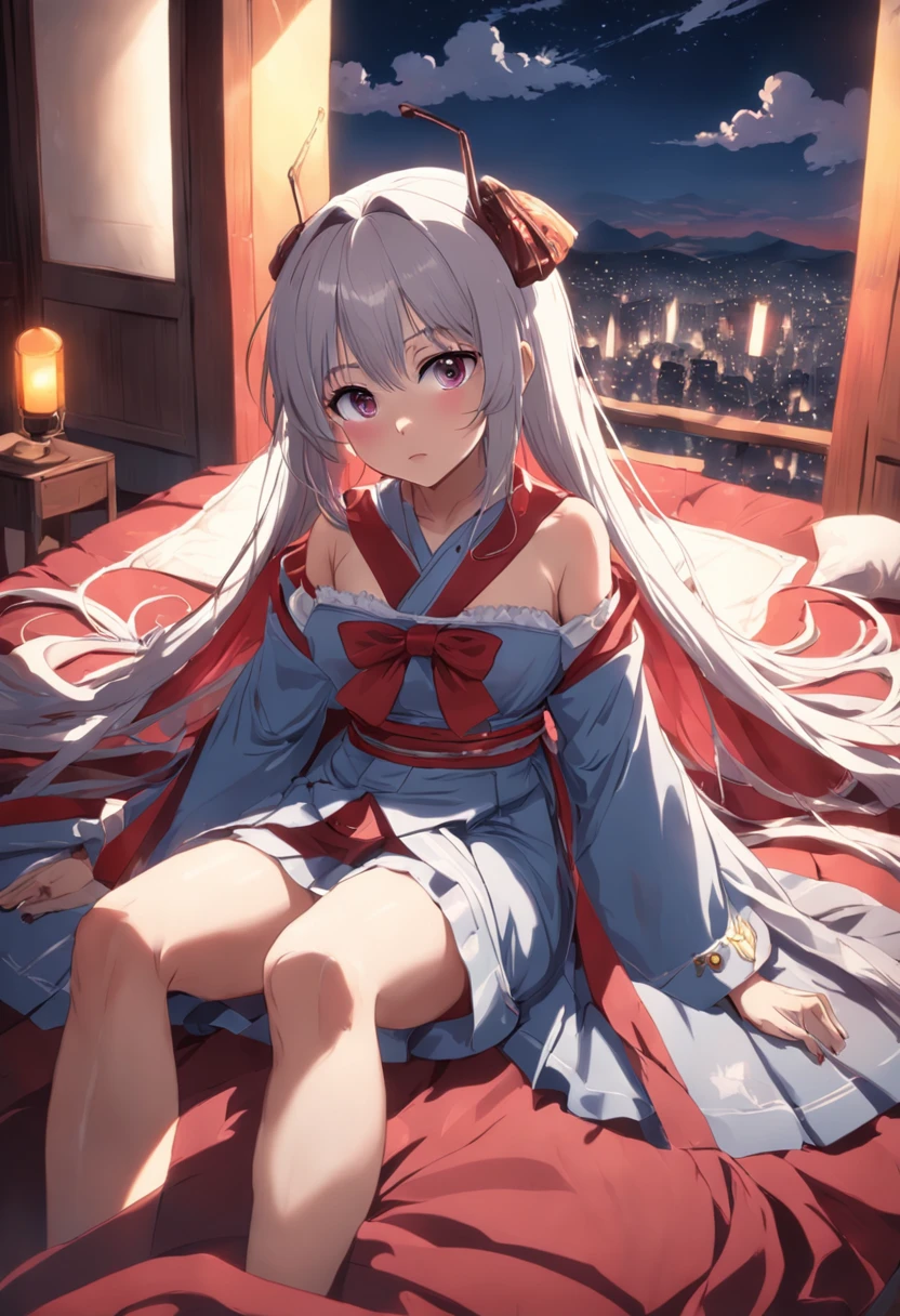 Lie down in bed，Superskirt，Raised sexy，shrine maiden