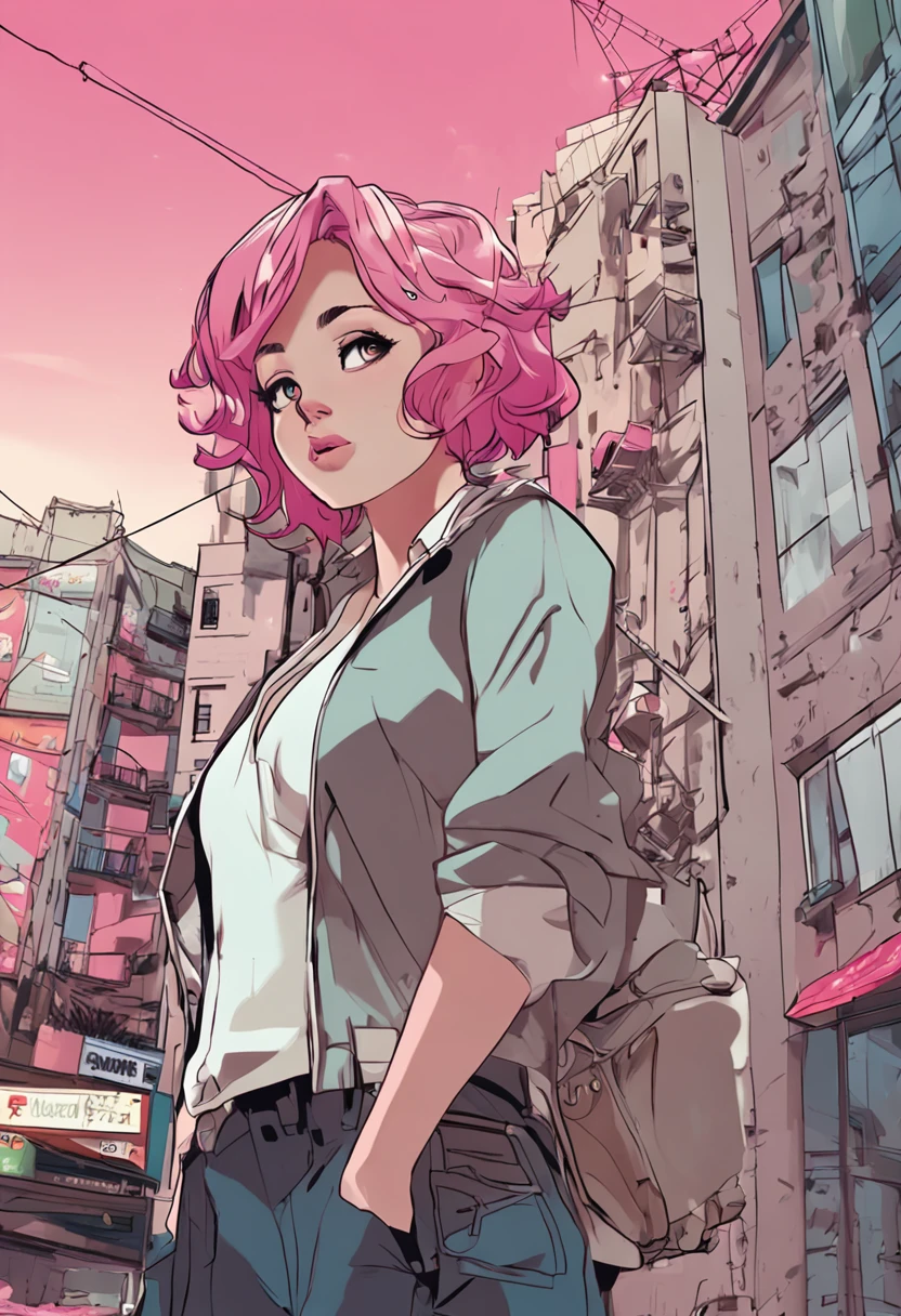 Full body like,United Kingdom,short detailed hair,A pink-haired,nurses,white clothes,perfect figure beautiful woman, huge tit,Highly detailed facial and skin texture,A detailed eye,二重まぶた ( City street:1.1)