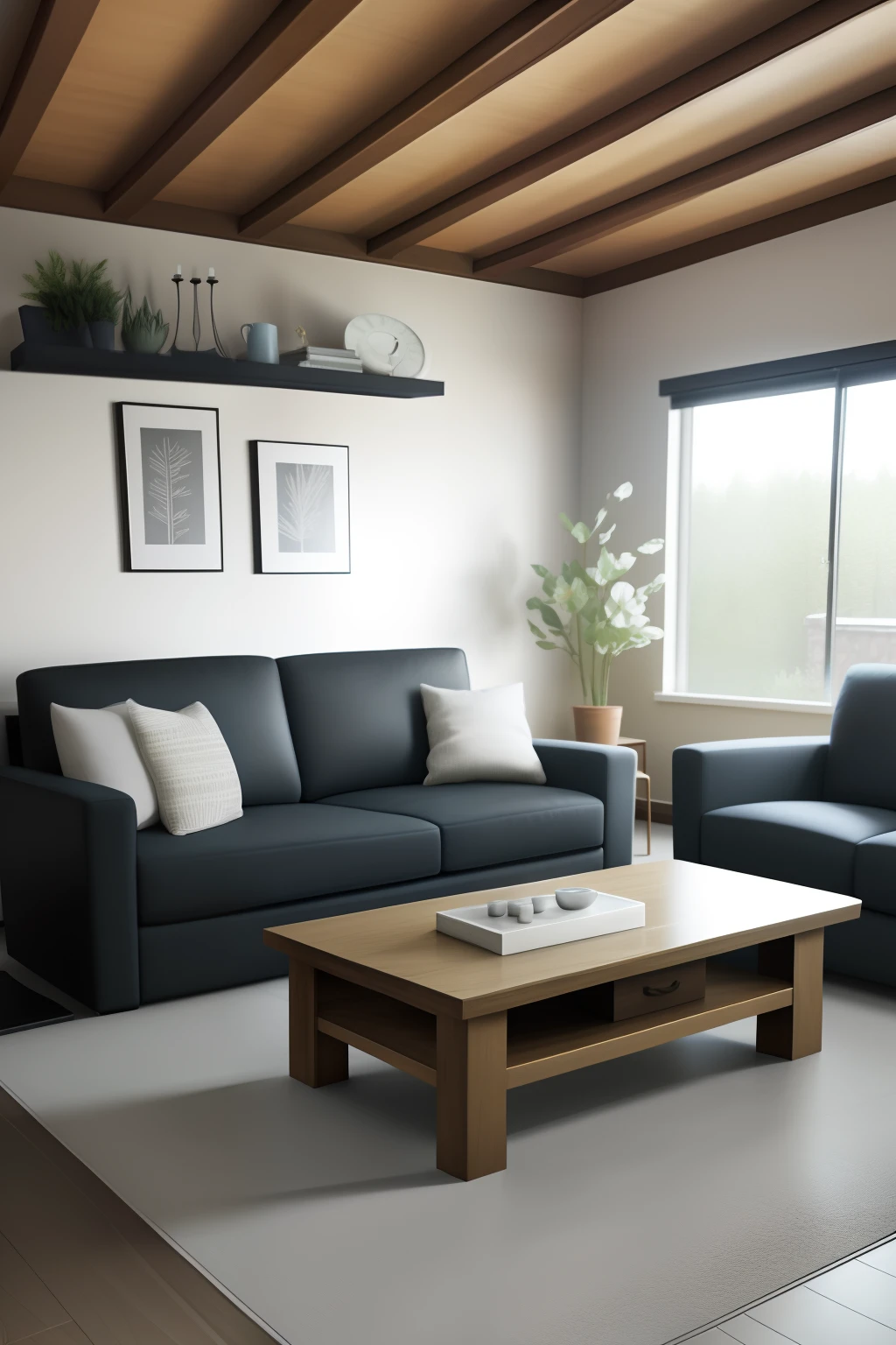 Slate living room,Simple