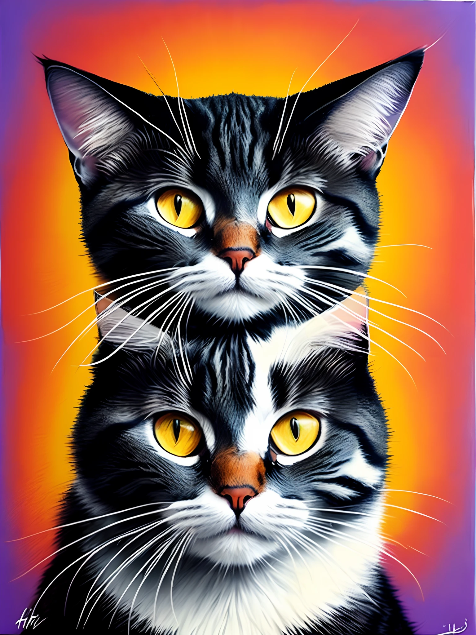 Gato estrela, arte, Harri, artista,