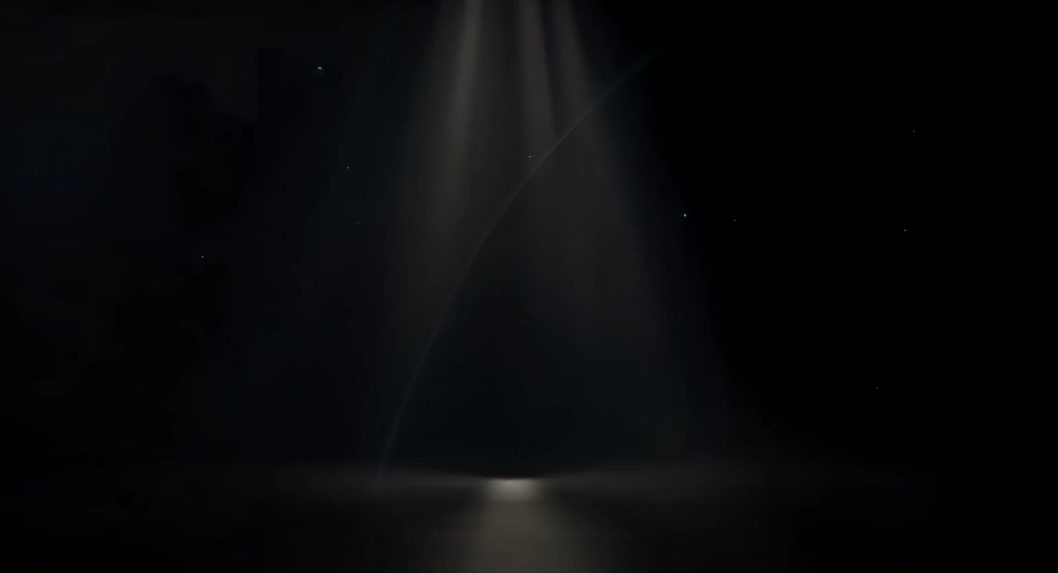 um close up de um feixe de luz no escuro com um reflexo, feixes de luz com poeira, cinematic opening shot, Raios de luz iluminam poeira, dramatic lighting. arte conceitual, raios de luz iluminando a poeira, volumetric light fog, darkness's background, feixe de luzes, small bands of light through, black atmospheric background, Volumetric light and fog