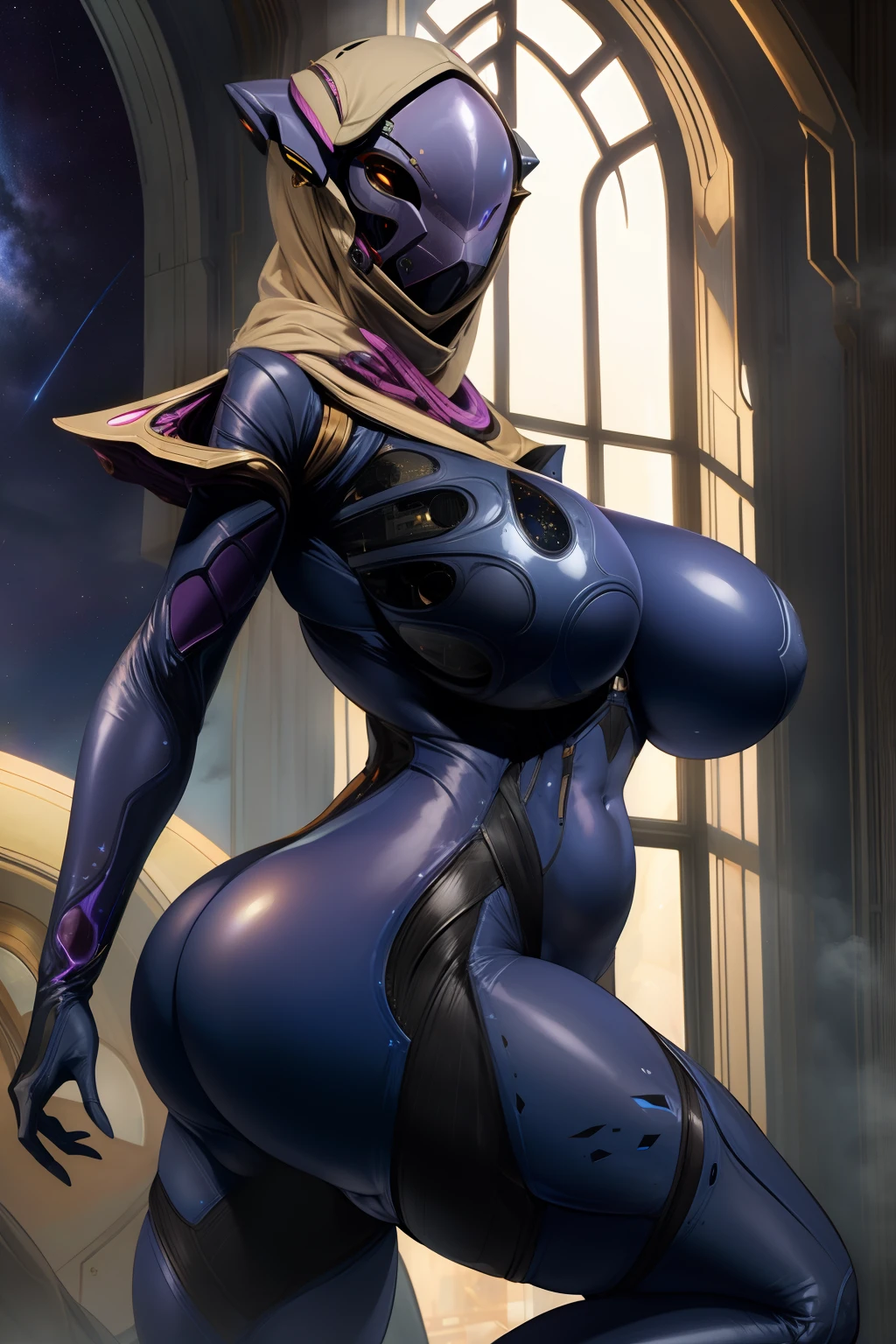 wisp, floating in the air, , cameltoe, mask, ass, penis, futanari, huge breasts
spaceship, stars, windows,
(insanely detailed, masterpiece, best quality)