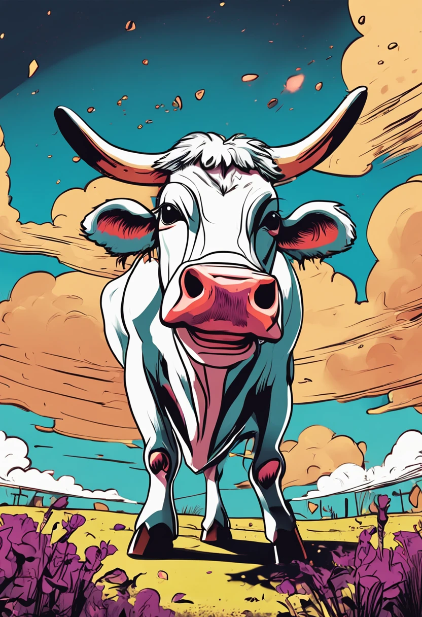 Manga cow funny style