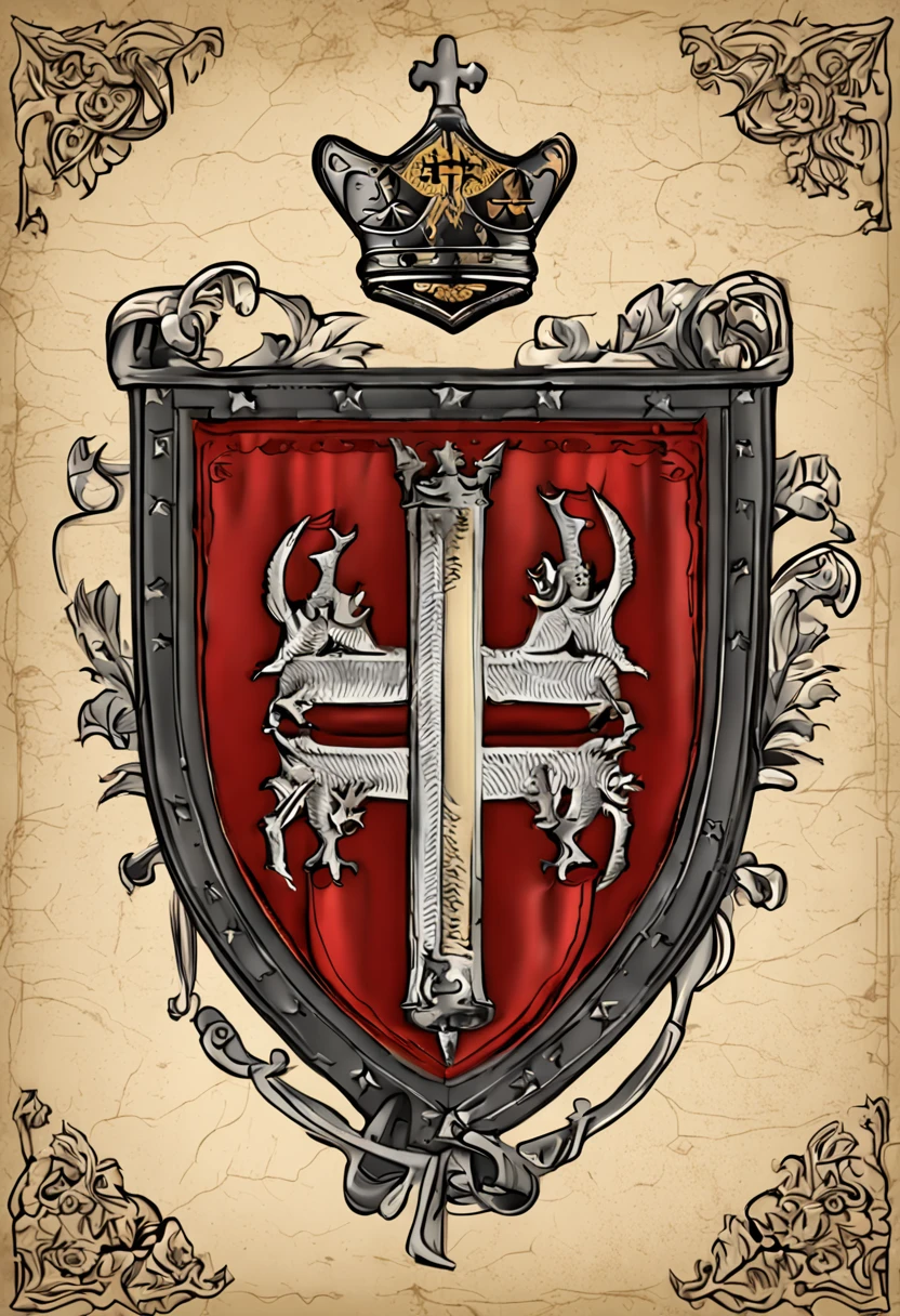 escudo medieval com as letras JJRL