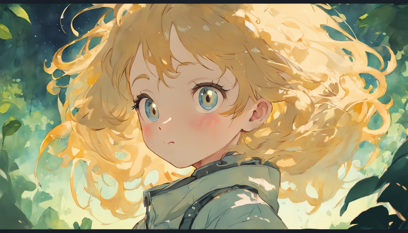 a  in a spacesuit in a forest [Enter Any Action eg : looking at the sunset], full body, drawing a face in maximum quality, high-quality drawing of the face, character sheet, illustration for book, children's book, curly hair, blond hair, watercolor clipart, full Illustration, 4k, sharp focus, watercolor, smooth soft skin, symmetrical, soft lighting, detailed face, concept art, watercolor style, strybk, children's style fairy tales, chibi kawaii, . Octane rendering, 3d, perfect face, detailed face, delicate face, perfect sharp lips, detailed eyes. Craig Davison, Aubrey Beardsley, Conrad Roset, Aikut Aidogdu, Agnes Cecil, watercolor style