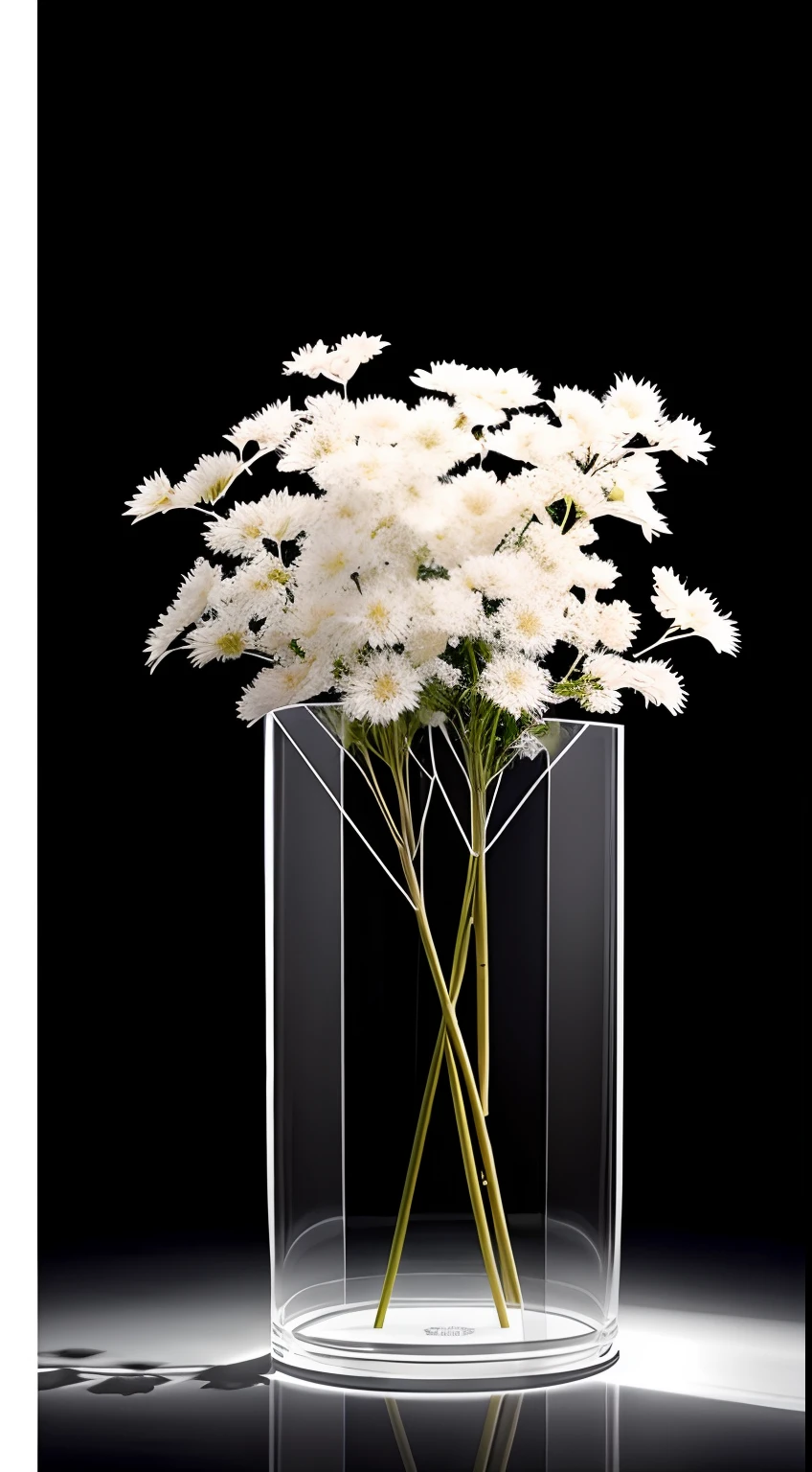 A bouquet of white plum blossoms, ultra-transparent, holy light, beautiful spectral light, dew on petals, twinkle, morning background, transparent droplets, reflected light, bright, light flowing inward, optical, portrait silhouette, sharp focus, magical, intricate, surrealism, fantasy, composition, light, art station trend, pearl, silver patronus cloud pair, caustic surround ray family 16k, ureal ar 23v4 uplight