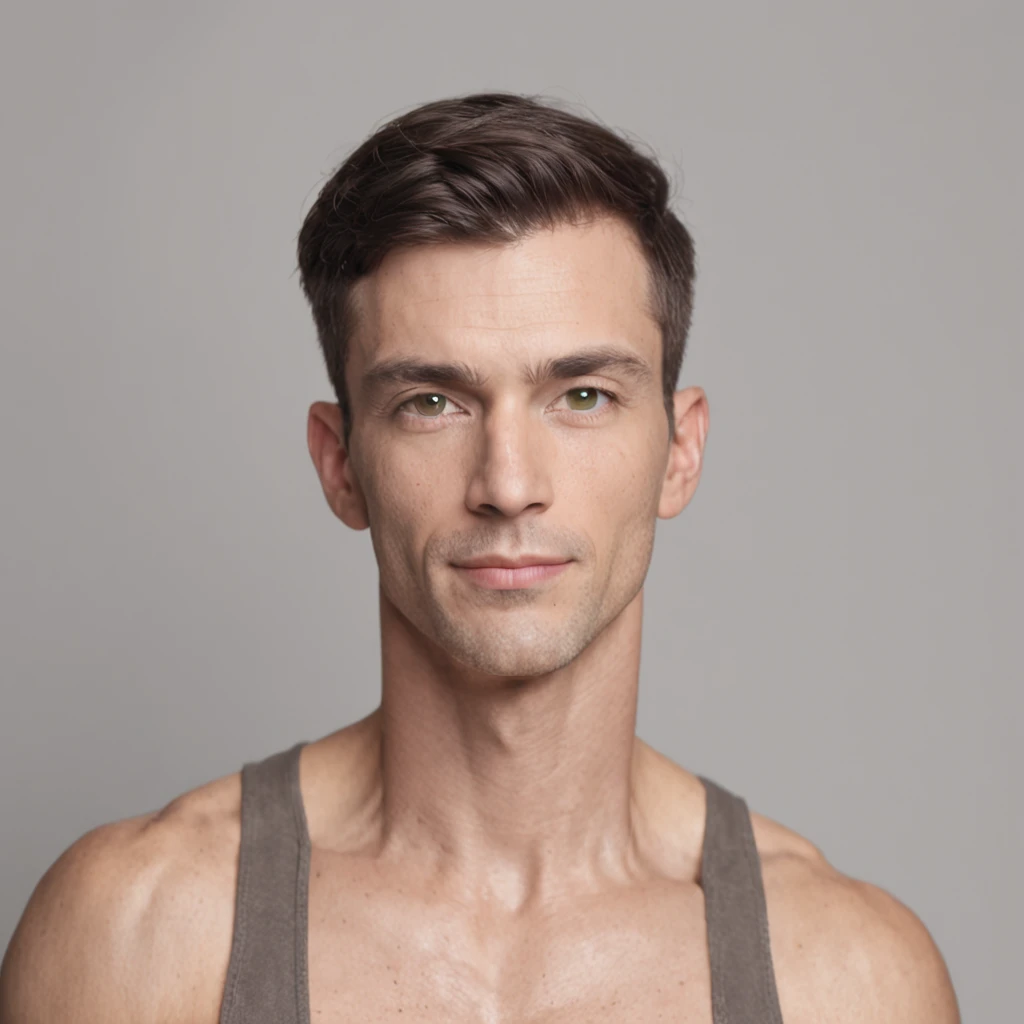handsome man 35 years old, shaved hair, green eyes, defined body, full body, wearing black shirt