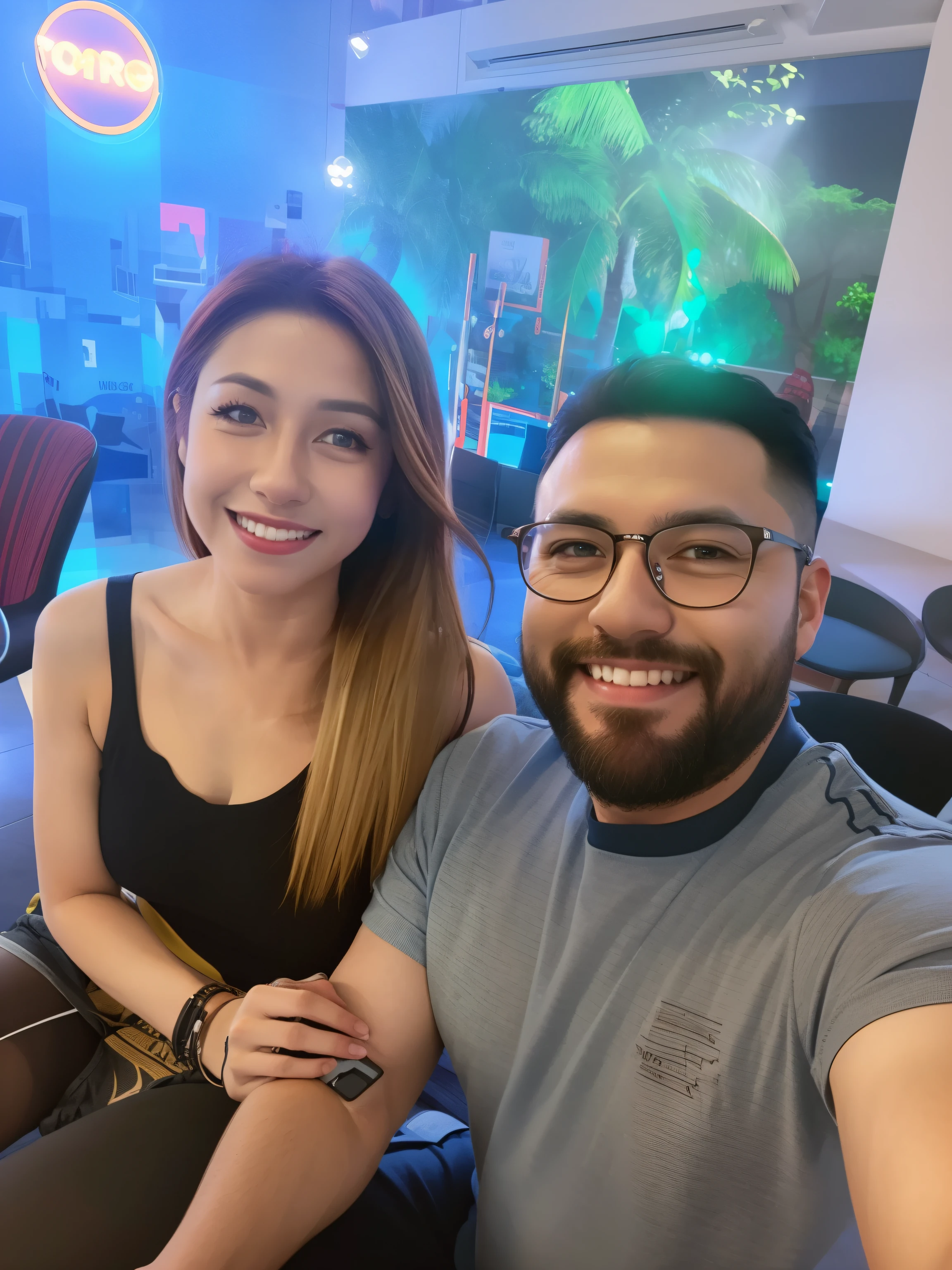 there is a man and a woman sitting at a table, Directed by: Nandor Soldier, Fotografia tirada em 2 0 2 0, instagram post, Postagem no Reddit, imagem de perfil, Casal feliz, Fotografia selfie 8k, Postagem 4k, 4 k post, facebook post, Directed by: David Ruby, foto de perfil 1024px, In the background
