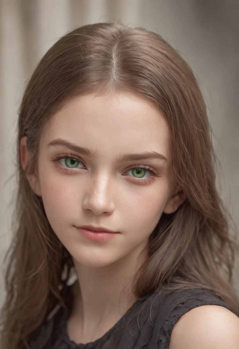 ((photorealism:1.5)), ((hyperrealistic:1.5)), (masterpiece:1.2), (best quality:1), skin texture, smooth, ((ultra detailed face and eyes:1.5)), 1 Boy, 14 years old, dark blonde hair, green eyes, (smile:0.8), cute face