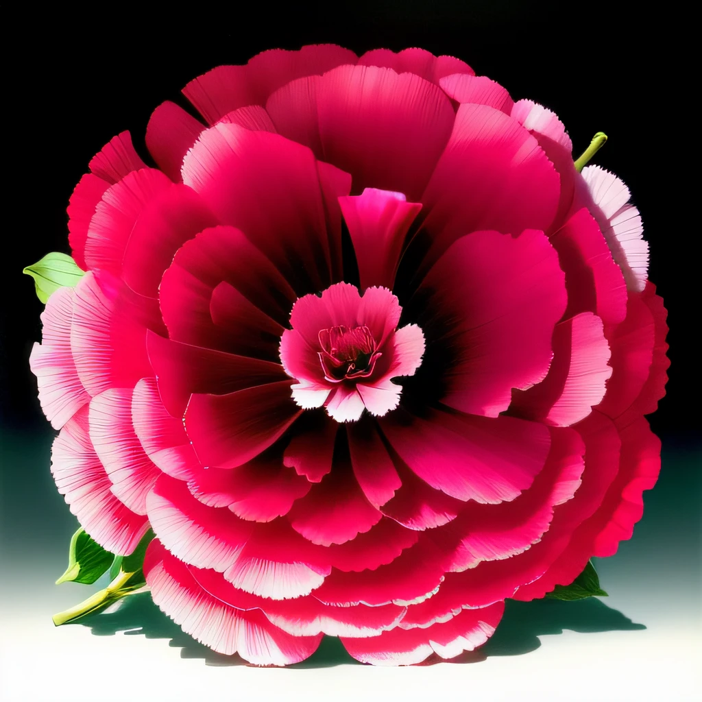 carnation、pink there、wreath、many、realisticlying、Black background、crystal flower