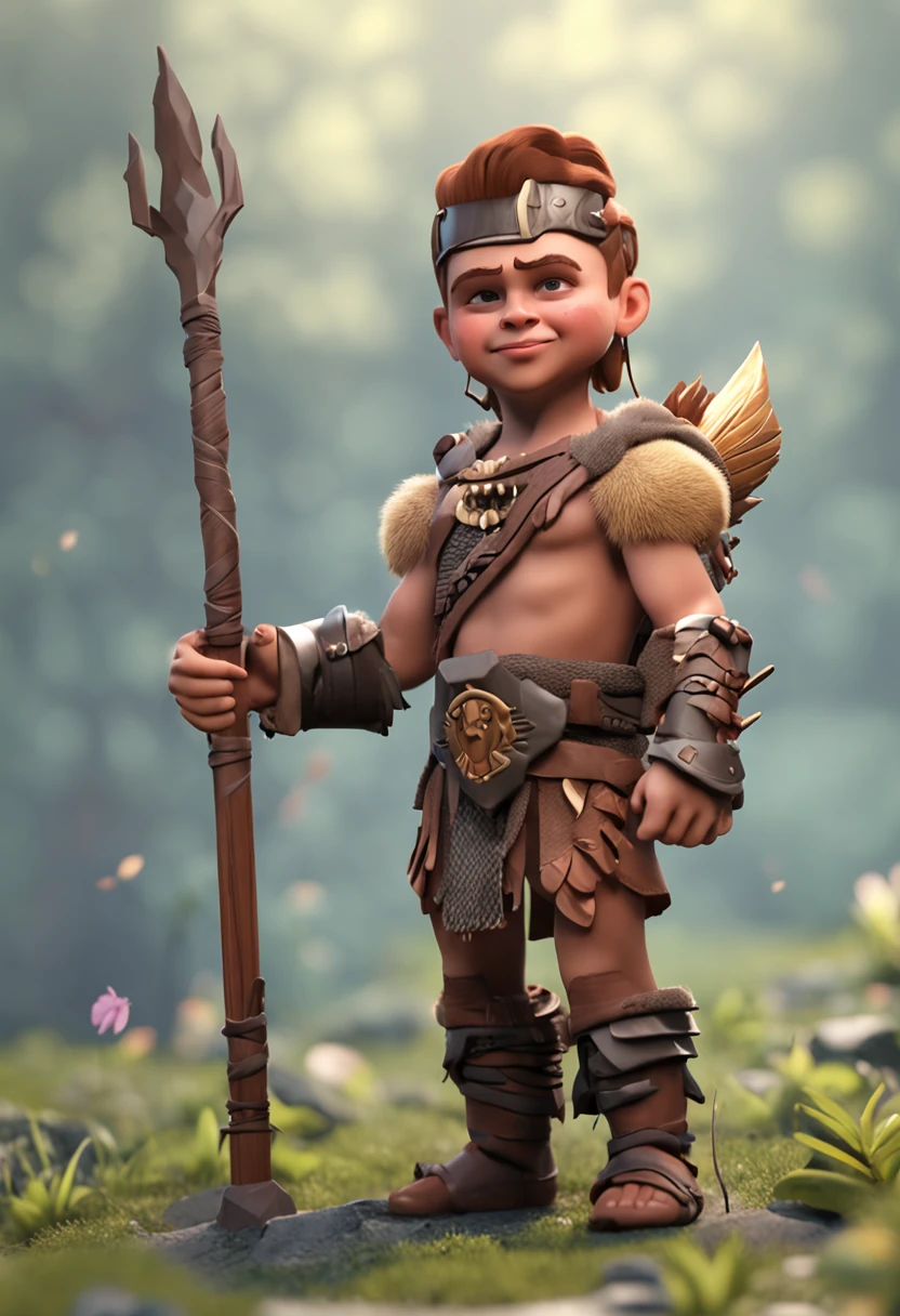 1 Original boy,Full body like,(European and American cartoon Q version,3D model rendering,Primitive barbarian style),Skinny archer,Floral decoration,Barbarians,Clash Royale style,Cartoon model rendering,low poly,highly details eye、beauitful face,Mini Dwarf,Complicated details,Full body standing painting,white backgrounid,tmasterpiece,best qualtiy,Best resolution,8K