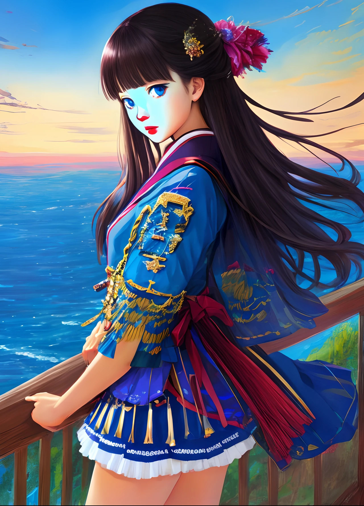tmasterpiece,A high resolution,best qualtiy,1girl solo,kamisato_ayaka,,komono,