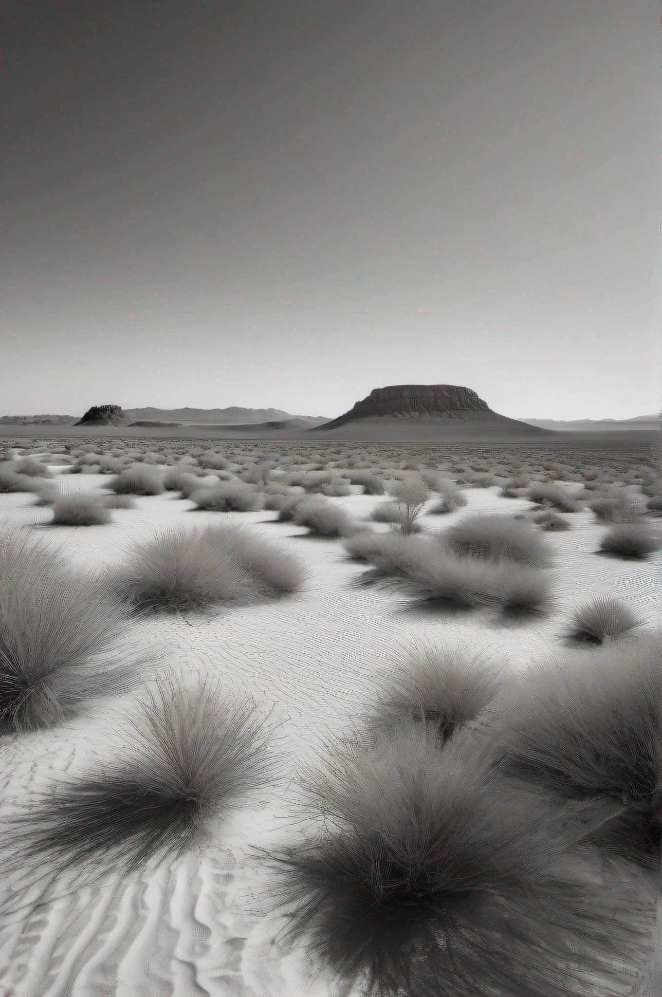 Real Photographics,Hyper-realistic,Ultra-wide viewing angle,Vast desert,oases,super-fine,Detailed pubic hair,Black and white,Faraway view,A villain