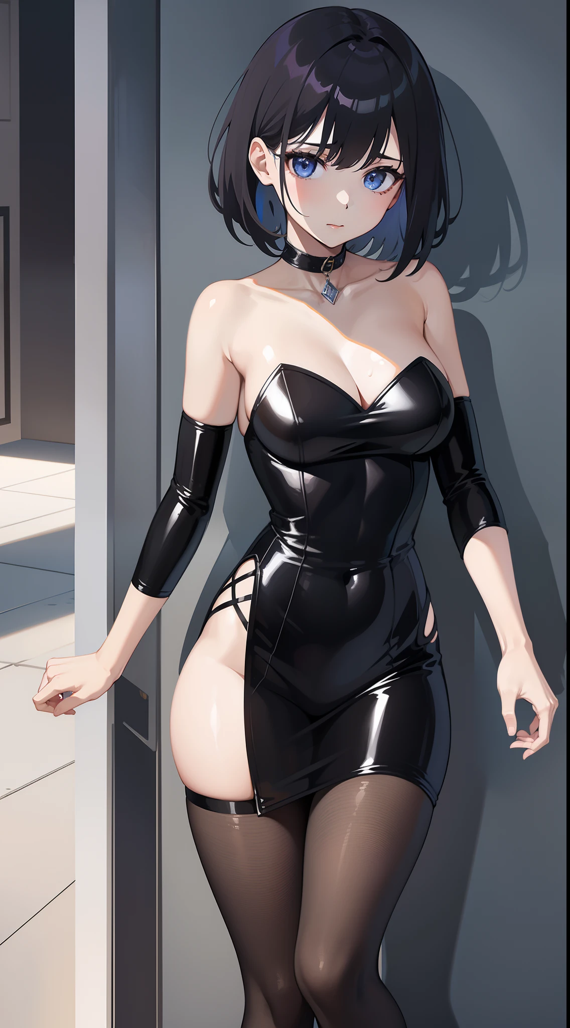 high-level image quality、sexual act、a beauty girl、all-fours、Beautiful that sway、sexy facial expression、Sexy Outfit、Drenched hair、Woman with short hair、Slender figure、