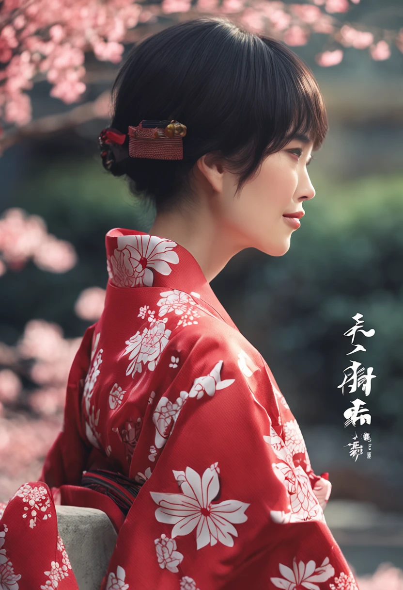 (Red yukata style with Japan floral pattern))、Looking over here、((Summer fireworks background))、Short hairstyle fluttering in the wind、Black hair、Making facial wrinkles、Teardrops、Has bangs、Take a sexy pose、I can see the side、Face Zoom、Mature mature young woman、Sareme、Large double teeth、Super Cute、Nice perfect face with soft skin、8K分辨率、A hyper-realistic、ultra-detailliert、hightquality、((full bodyesbian))、(Keep your mouth shut)、((Be alone))、((dynamicposes))、(camel's toe)、(Sitting on legs bending the knees)、