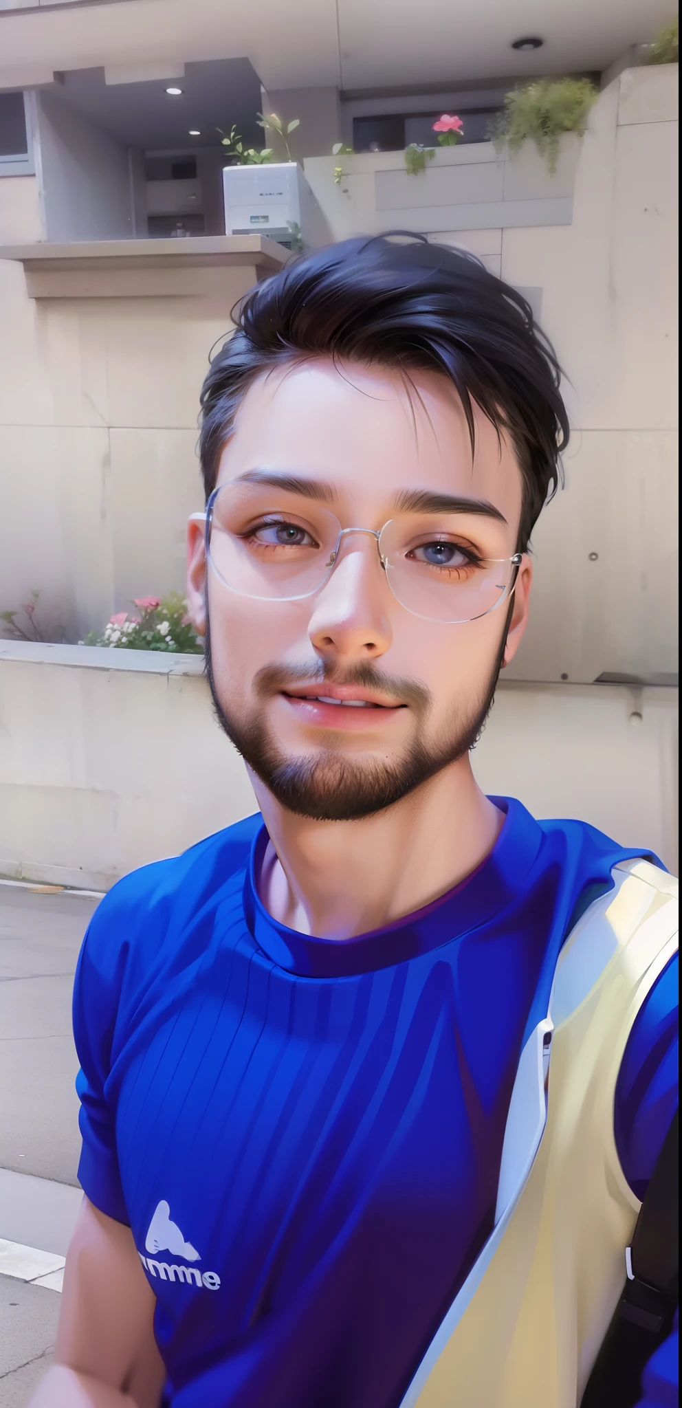 Anime stylish face.3D realistic body boy