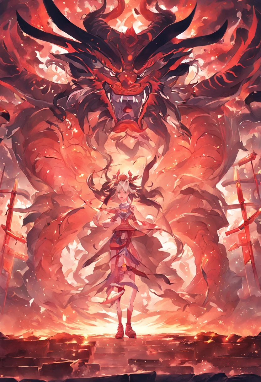 mitologia chinesa，Mais alto que montanhas,Um enorme javali，Estilo escuro，presas enormes，Enorme contraste corporal