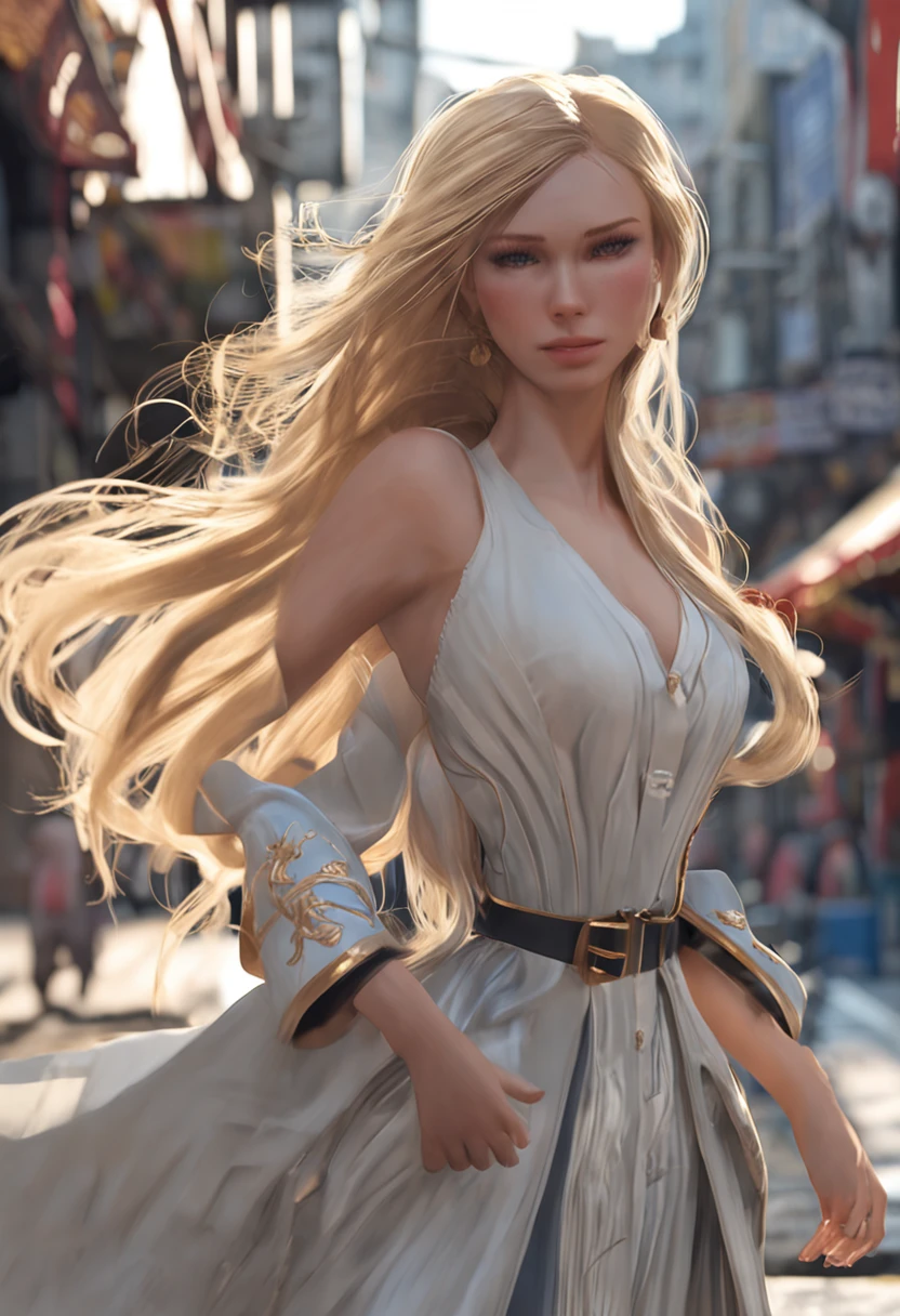 Full body like,France,long whitr hair,golden hair,lady,Silvertone,perfect figure beautiful woman, huge tit,Highly detailed facial and skin texture,A detailed eye,二重まぶた ( City street:1.1)
