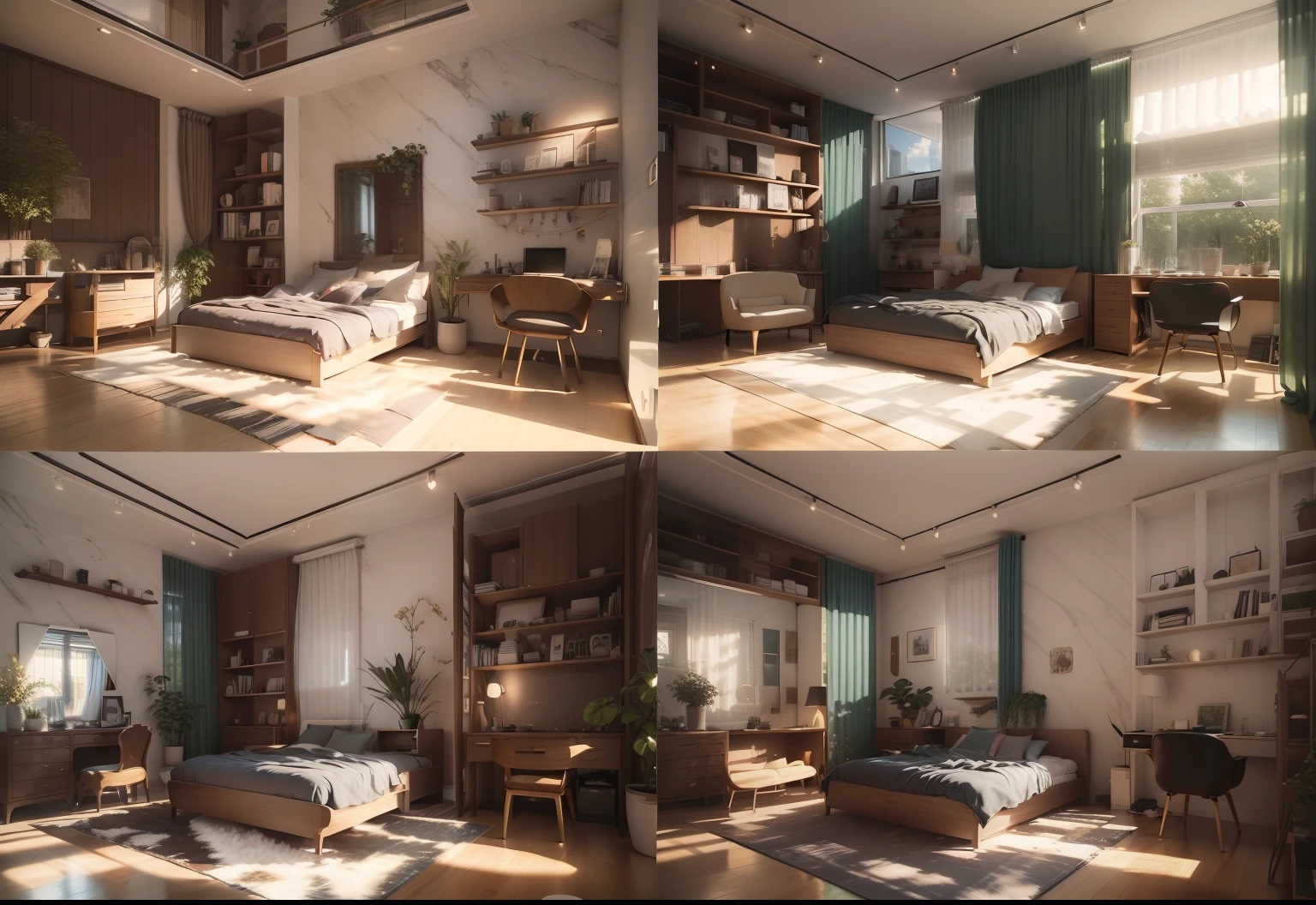 RAW photo, Masterpiece, high quality, best quality, authentic,natural light:1.4, light fromt window, super detailed,((pastel morden furniture )), minimalist architecture, minimalist bedroom, couch, table, carpet, shelf tv, 1 solid wood door:1.4,((laminated plaster,))), sunset light)), archdaily architecture, (high detail: 1.2), 8k uhd, dslr, soft light, high quality, film grain, Fujifilm XT3